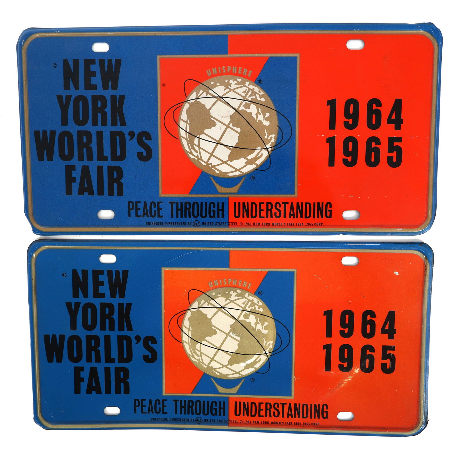 NEW YORK WORLD'S FAIR 1964 NOVELTY LICENSE PLATES (1 of 3)