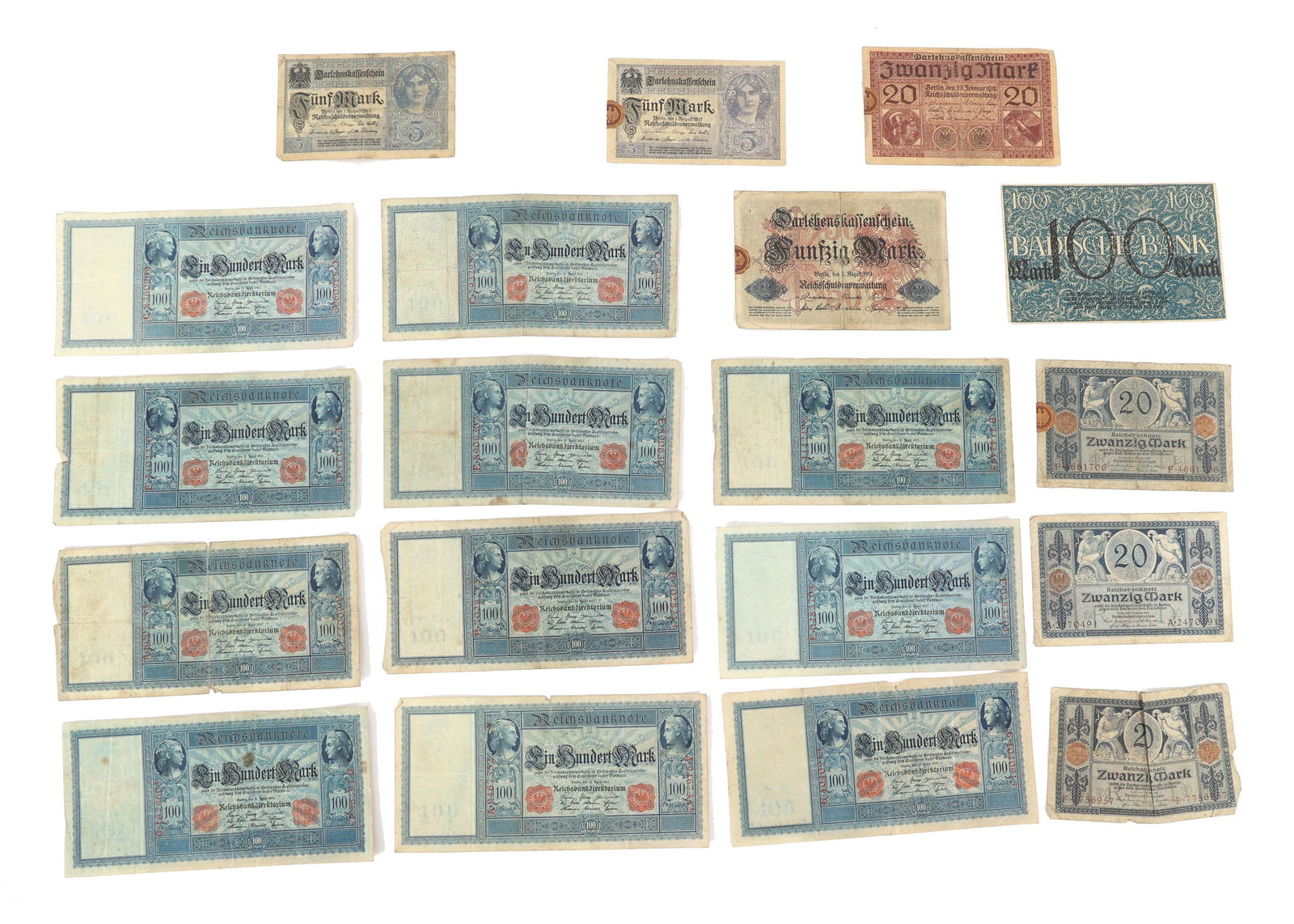 EARLY 20TH C. GERMAN BANKNOTES (1 of 4)