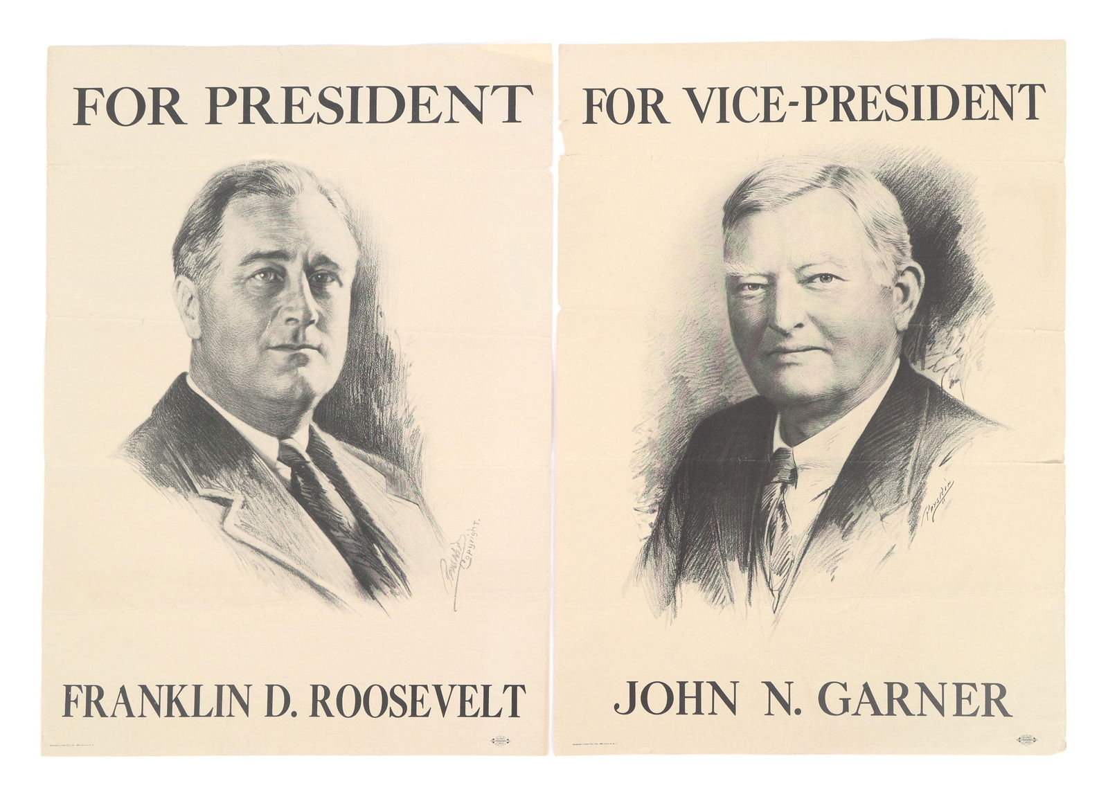 FRANKLIN D. ROOSEVELT & JOHN N. GARNER CAMPAIGN POSTERS (1 of 7)