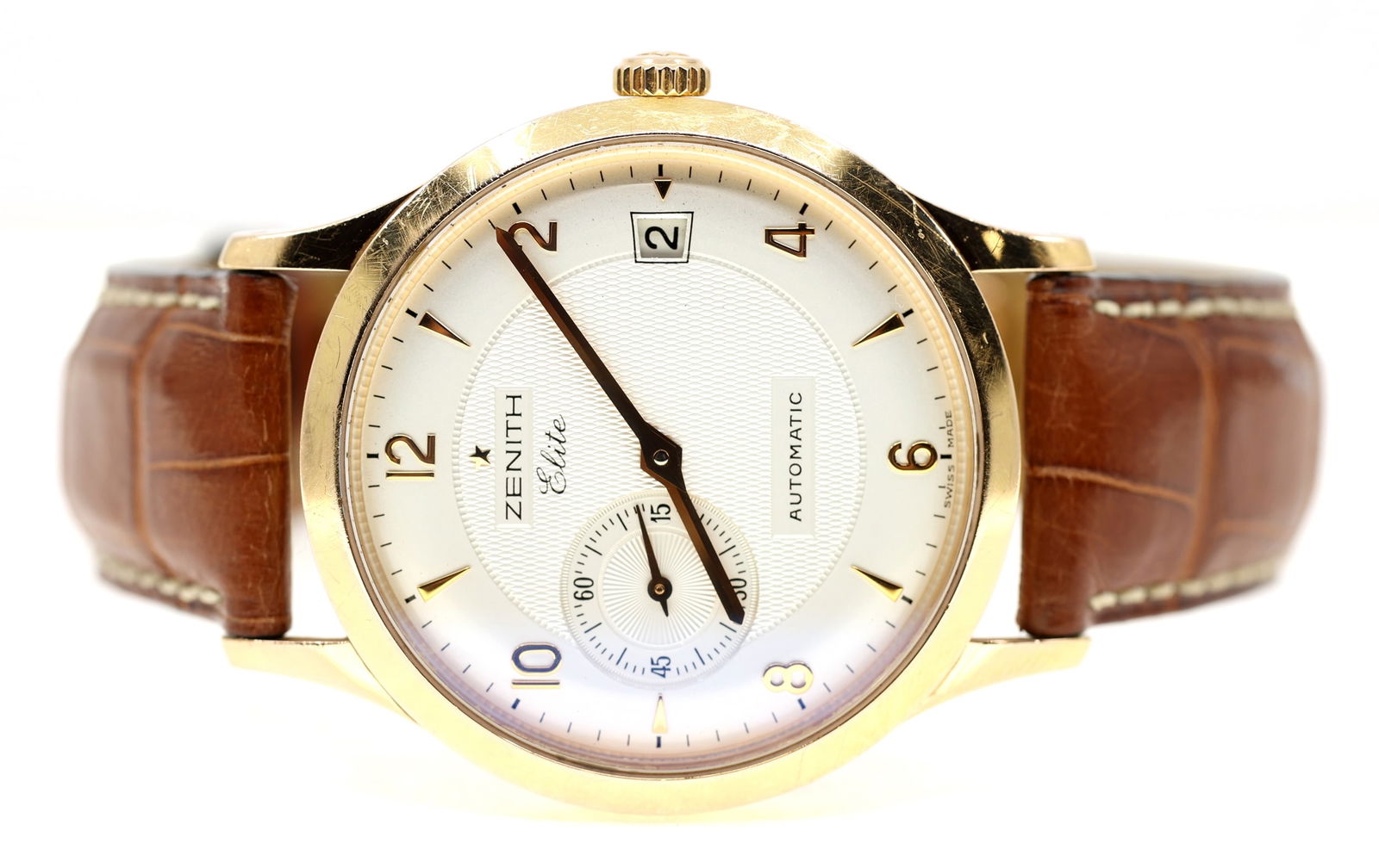 MEN'S ZENITH ELITE 18K GOLD CASE AUTOMATIC WRISTWATCH (1 of 8)