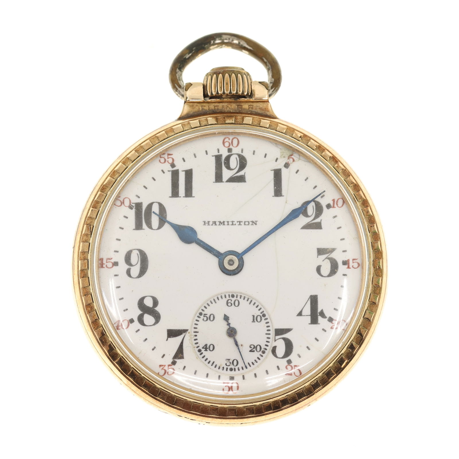 MEN'S HAMILTON GOLD-FILLED CASE POCKET WATCH (1 of 4)