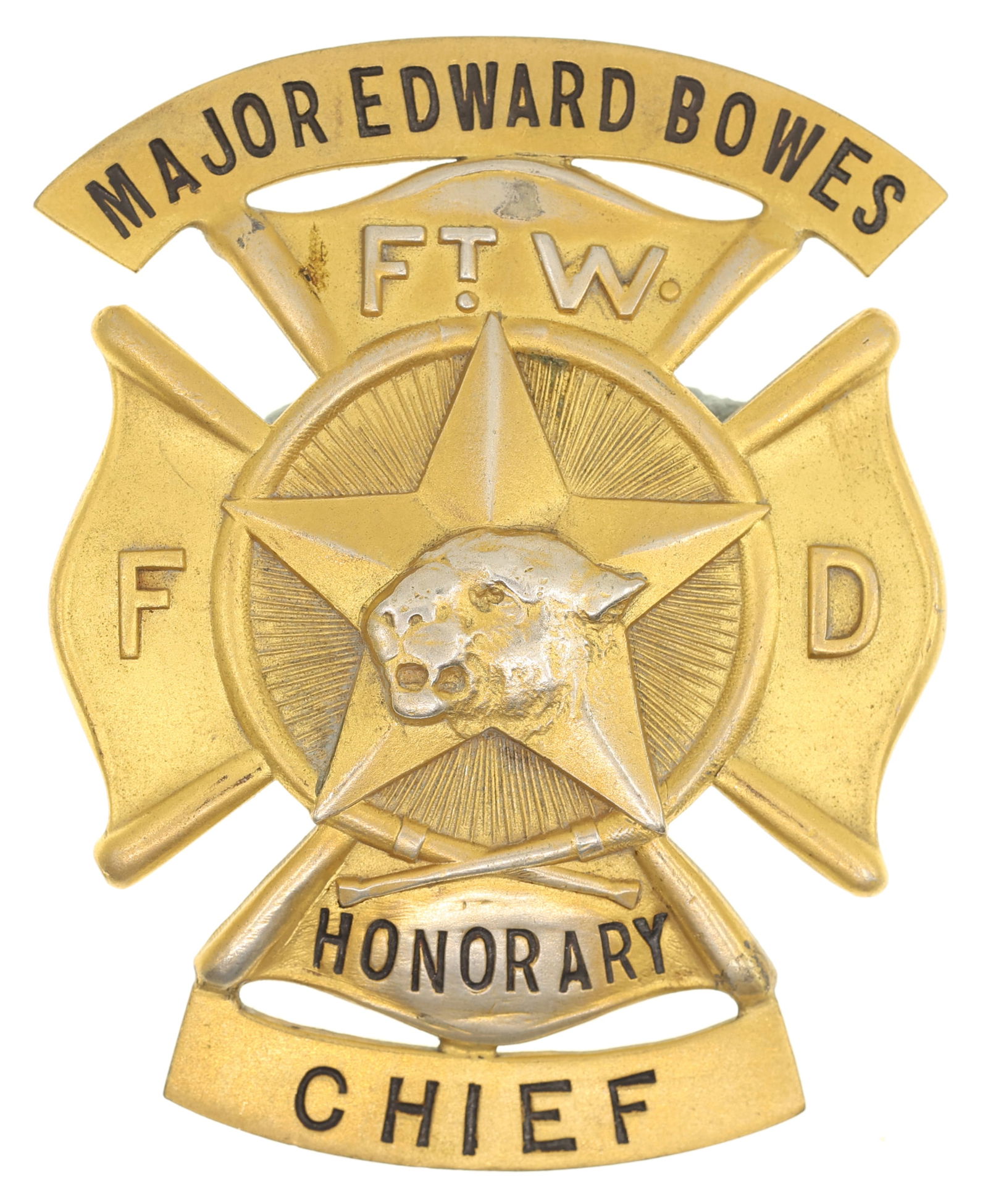 MAJOR BOWES AMATEUR HOUR FORT WORTH TX FIRE CHIEF BADGE (1 of 2)