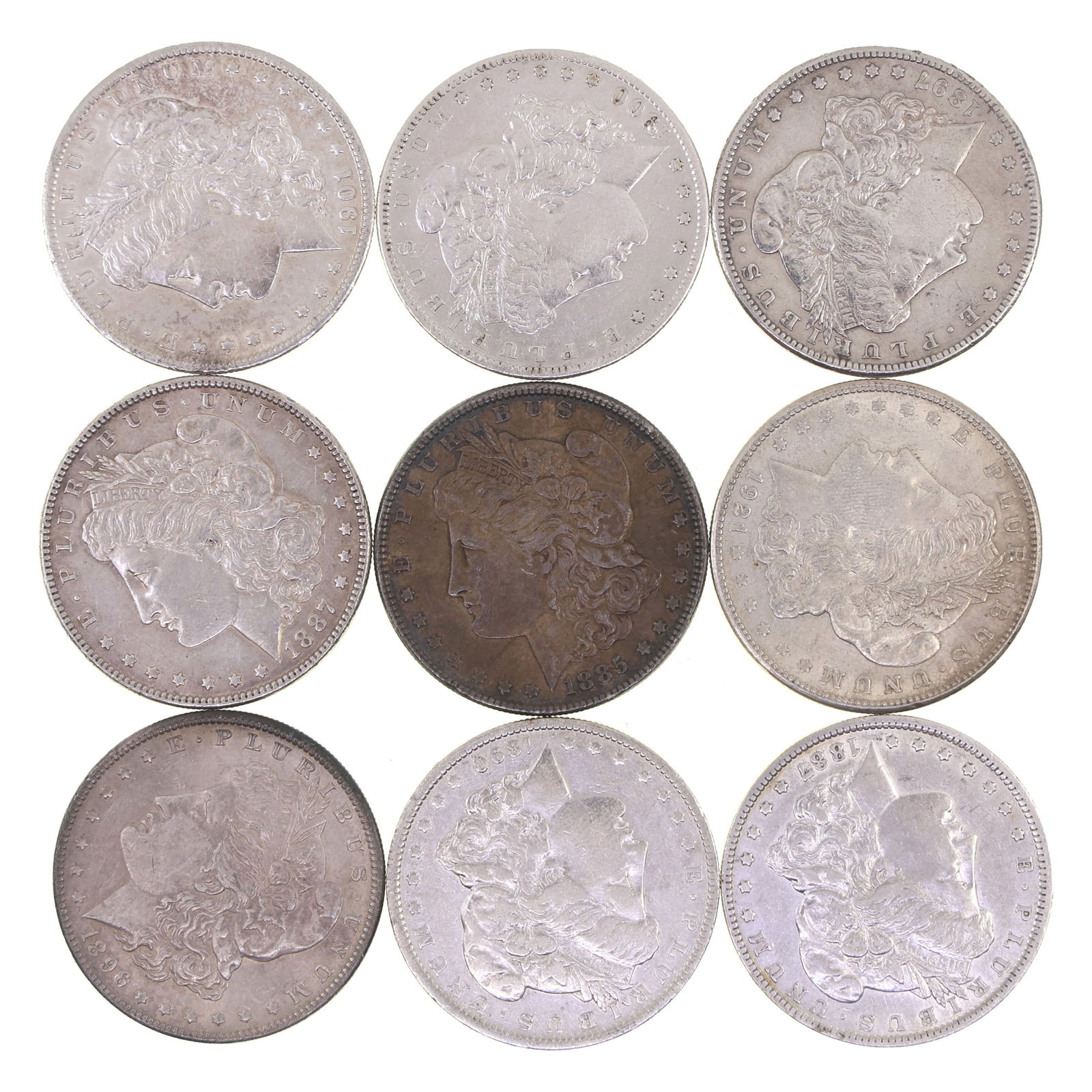 1885-1921 US MORGAN SILVER DOLLARS (1 of 2)