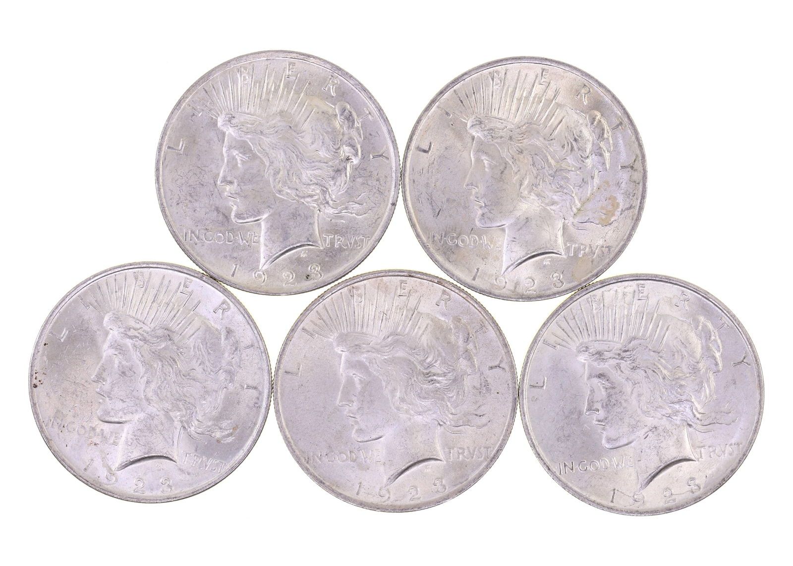 1923 US SILVER PHILADELPHIA MINT PEACE DOLLARS (1 of 2)