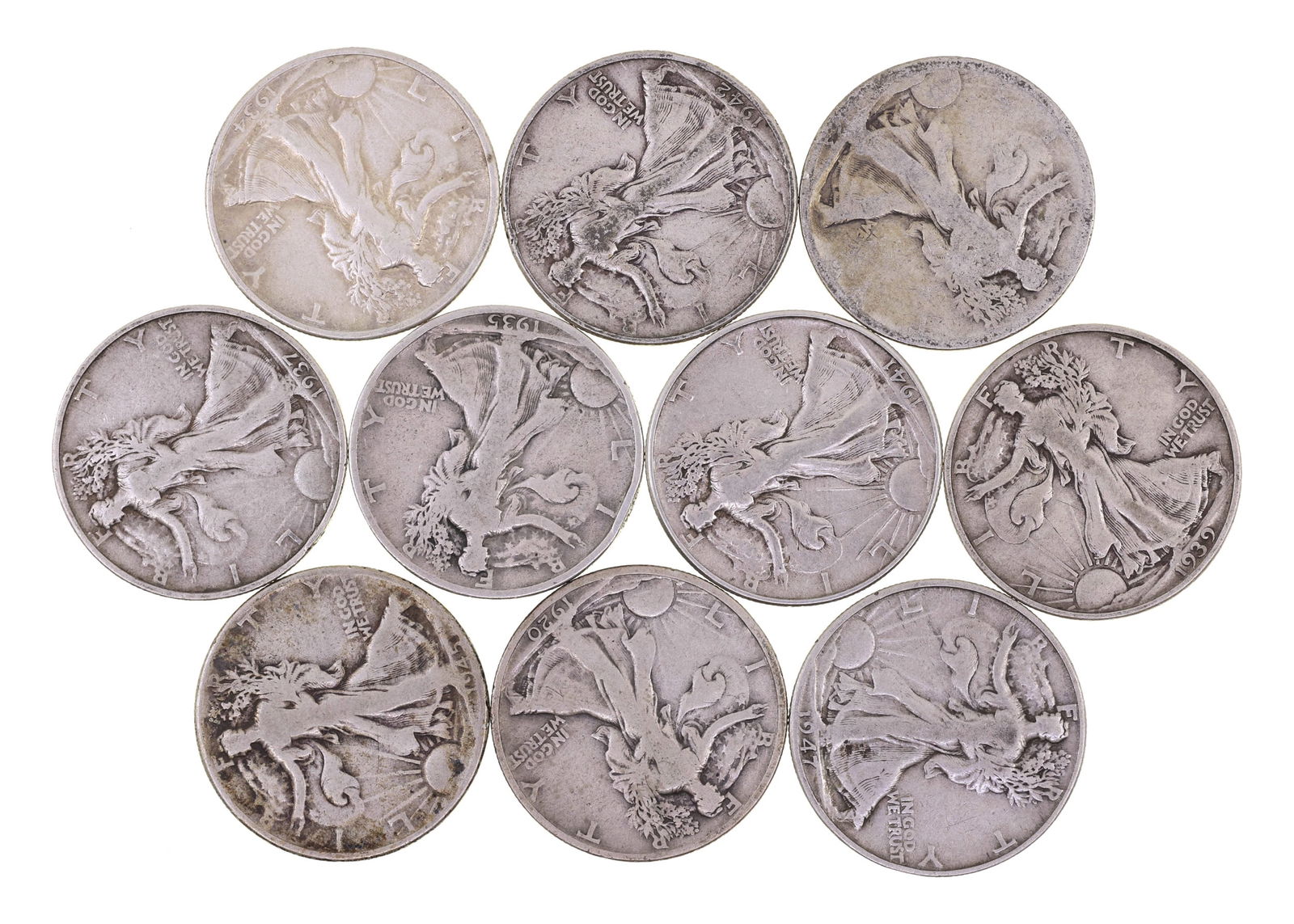 1920-1947 US SILVER WALKING LIBERTY HALF DOLLARS (1 of 11)
