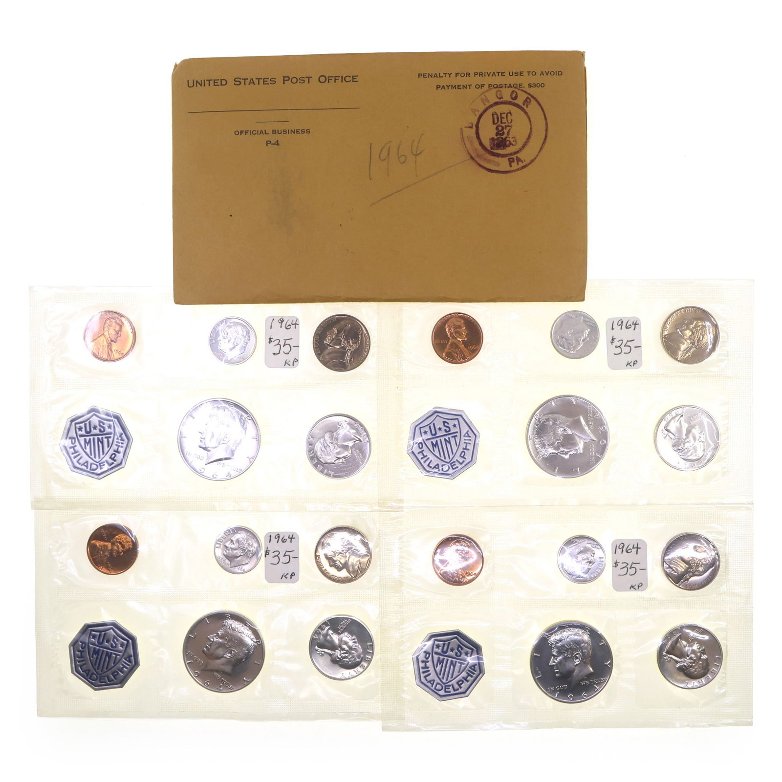 1964 US SILVER MINT PROOF COIN SETS (1 of 12)