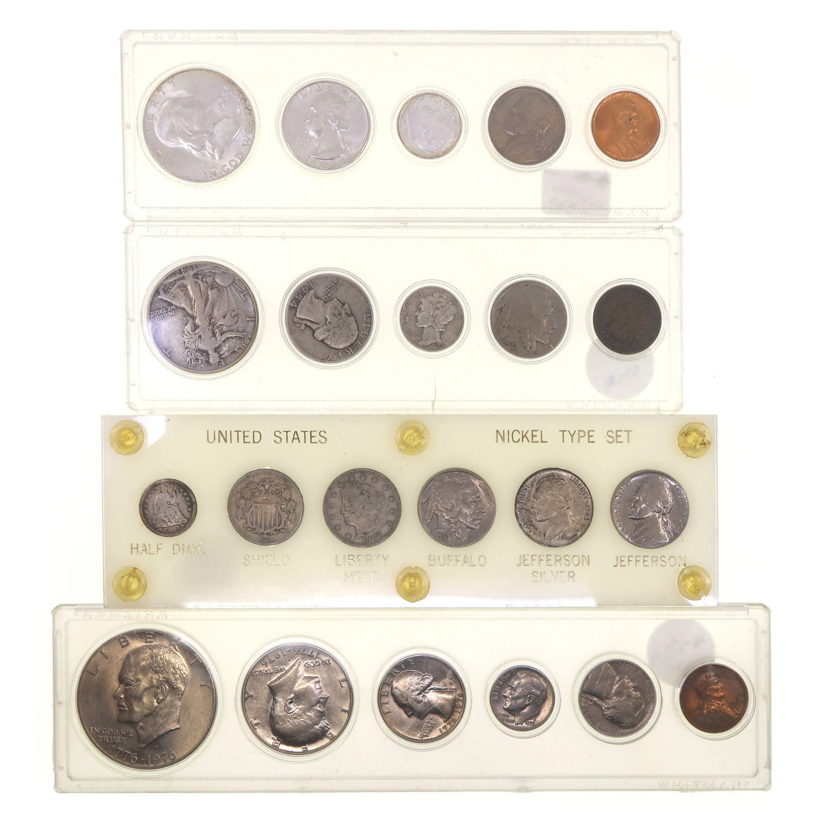 US PROOF, BICENTENNIAL, AND NICKEL COIN SETS: US PROOF, BICENTENNIAL, AND NICKEL COIN SETS US Proof, Bicentennial, & Nickel Coin Sets Nickel Type Set Seated Liberty Half Dime Shield Liberty Head Buffalo
