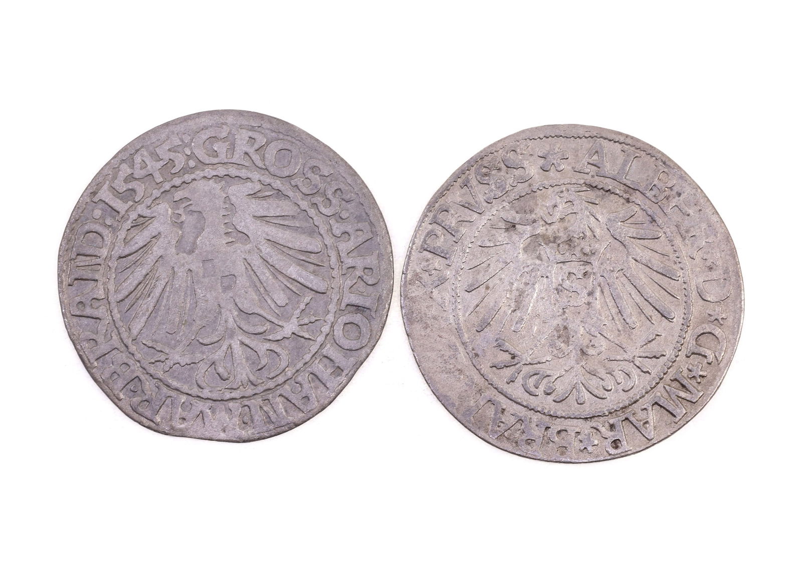 16TH C. GERMAN STATES PRUSSIA GROSCHEN SILVER COINS (1 of 2)