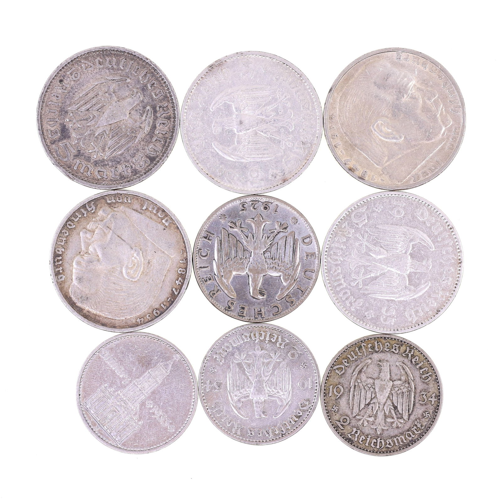 20TH C. GERMAN .500, .625, & .900 SILVER COINS (1 of 3)