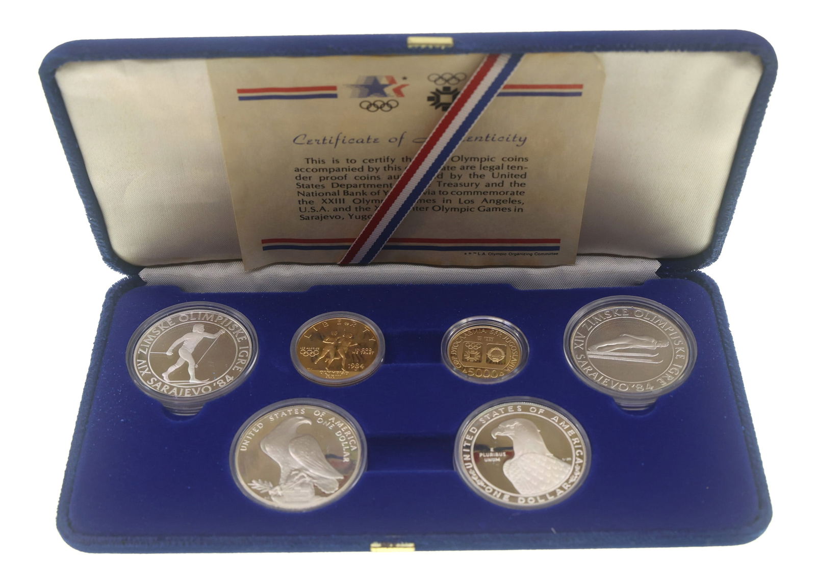 1984 OLYMPICS GOLD & SILVER COMMEMORATIVE COIN SET (1 of 9)