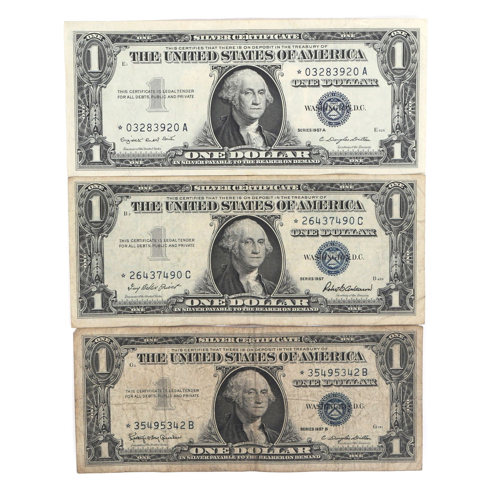 1957 US STAR SILVER CERTIFICATES (1 of 2)