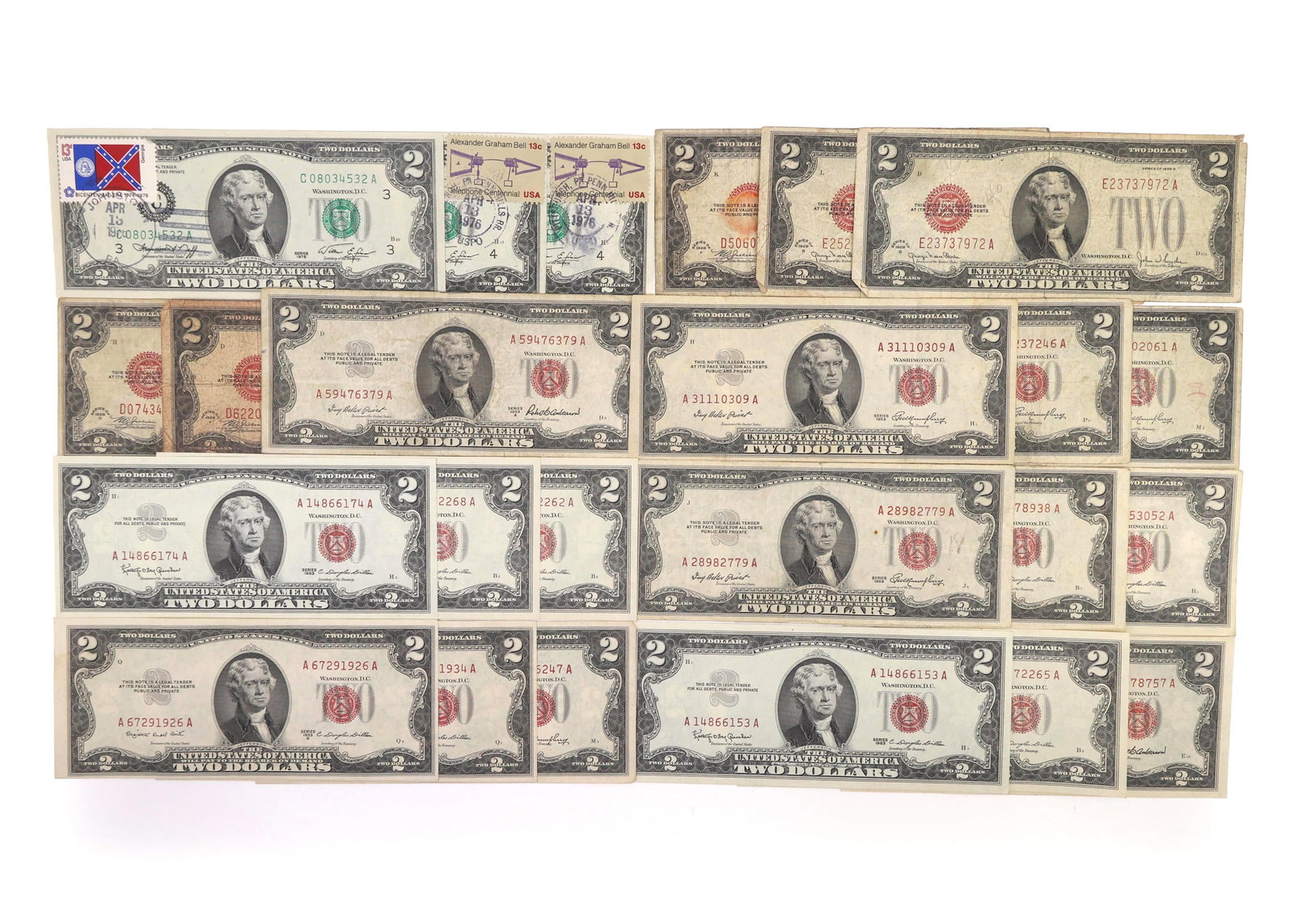 20TH C. US $2 RED SEAL & FIRST DAY STAMP ISSUE NOTES (1 of 20)