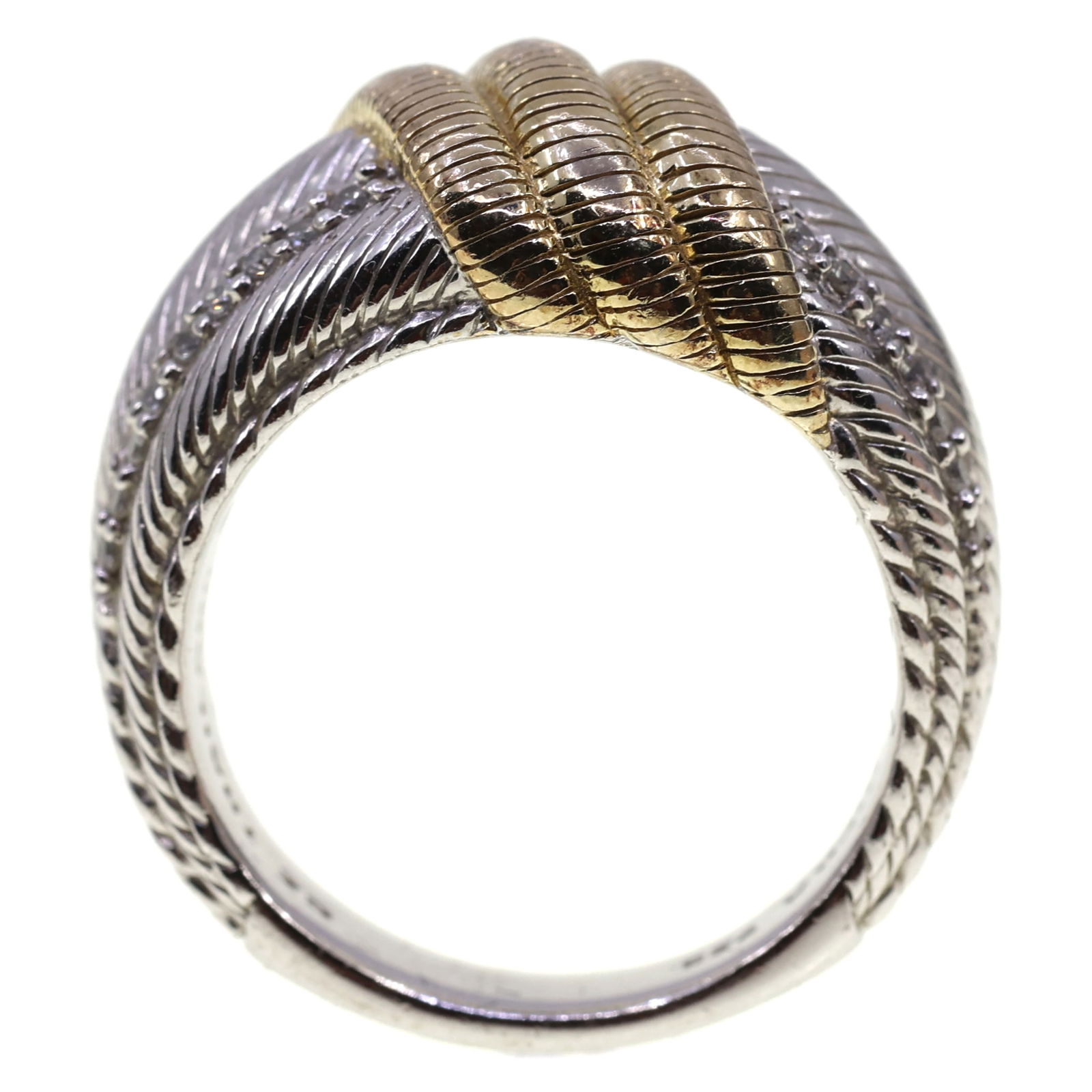 TWO-TONED STERLING JUDITH RIPKA CUBIC ZIRCONIA RING (1 of 8)