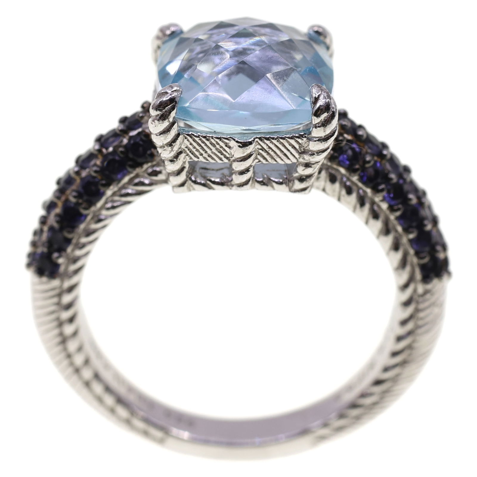 STERLING SILVER JUDITH RIPKA TOPAZ & TANZANITE RING (1 of 7)