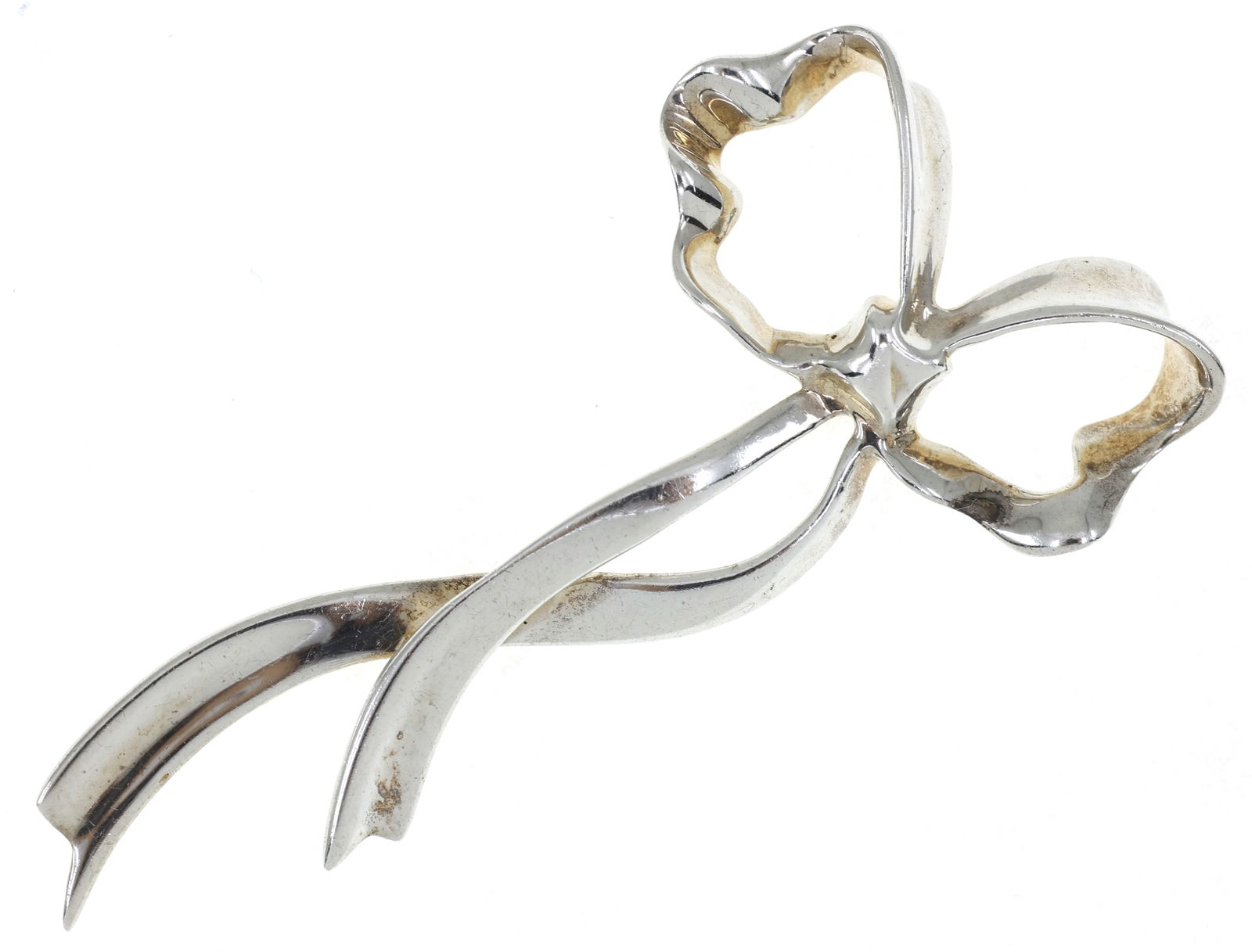 TIFFANY & CO. STERLING SILVER RIBBON BOW BROOCH (1 of 3)