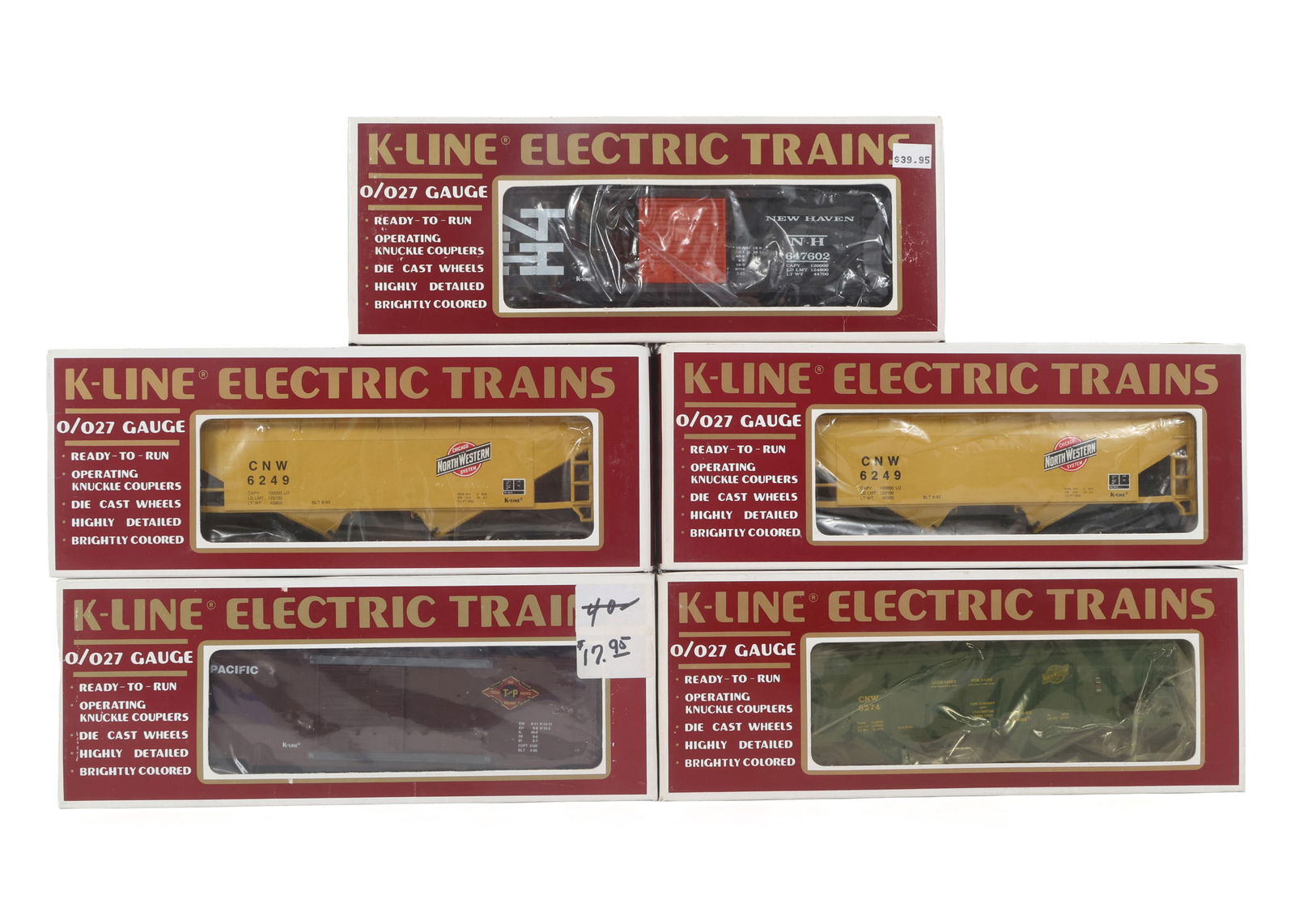 K-LINE O GAUGE TRAIN CARS - LOT OF 5 (1 of 2)