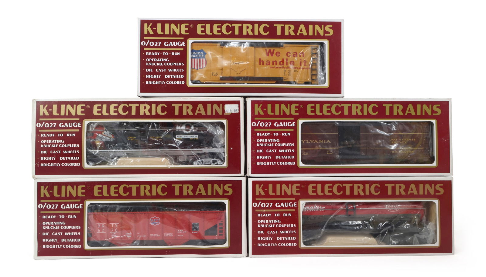 K-LINE O GAUGE TRAIN CARS - LOT OF 5 (1 of 2)