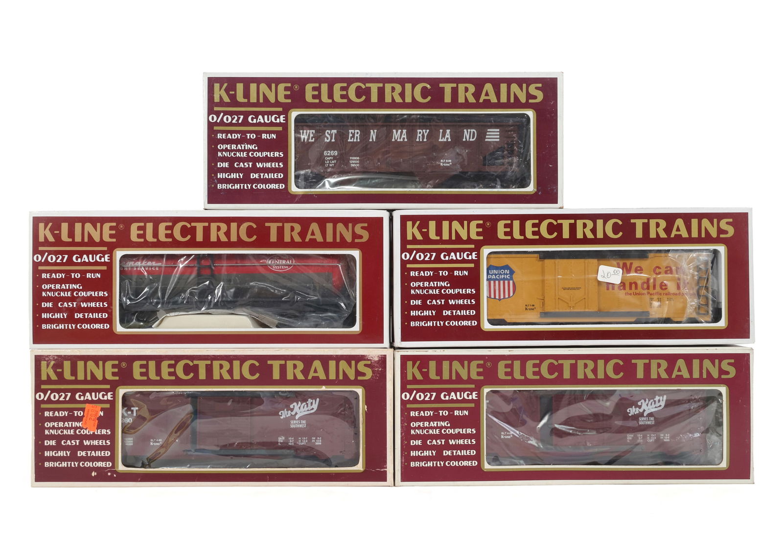 K-LINE O GAUGE TRAIN CARS - LOT OF 5 (1 of 2)