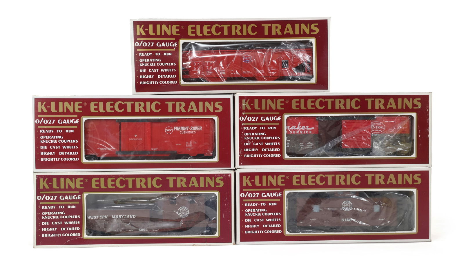 K-LINE O GAUGE TRAIN CARS - LOT OF 5 (1 of 2)