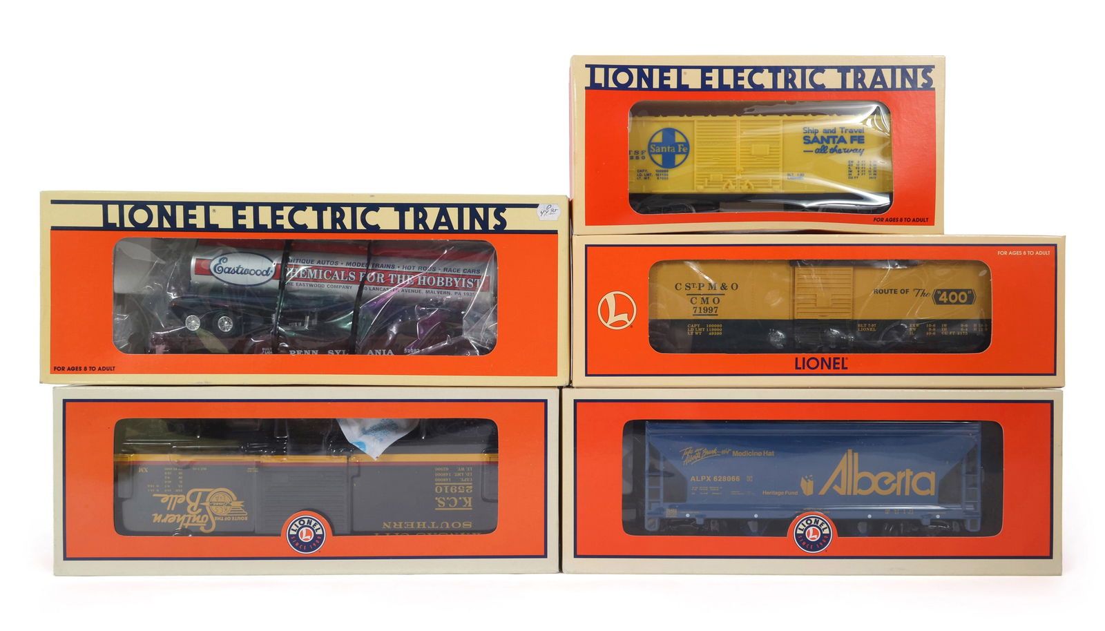 LIONEL O GAUGE TRAIN CARS - LOT OF 5 (1 of 2)