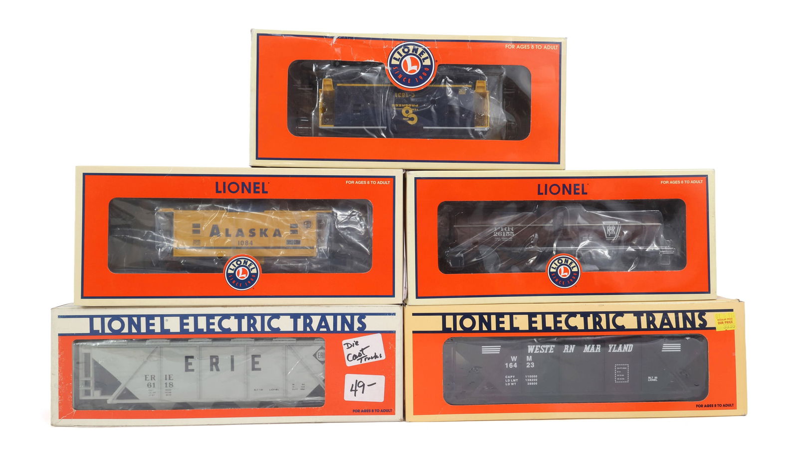 LIONEL O GAUGE TRAIN CARS - LOT OF 5 (1 of 2)