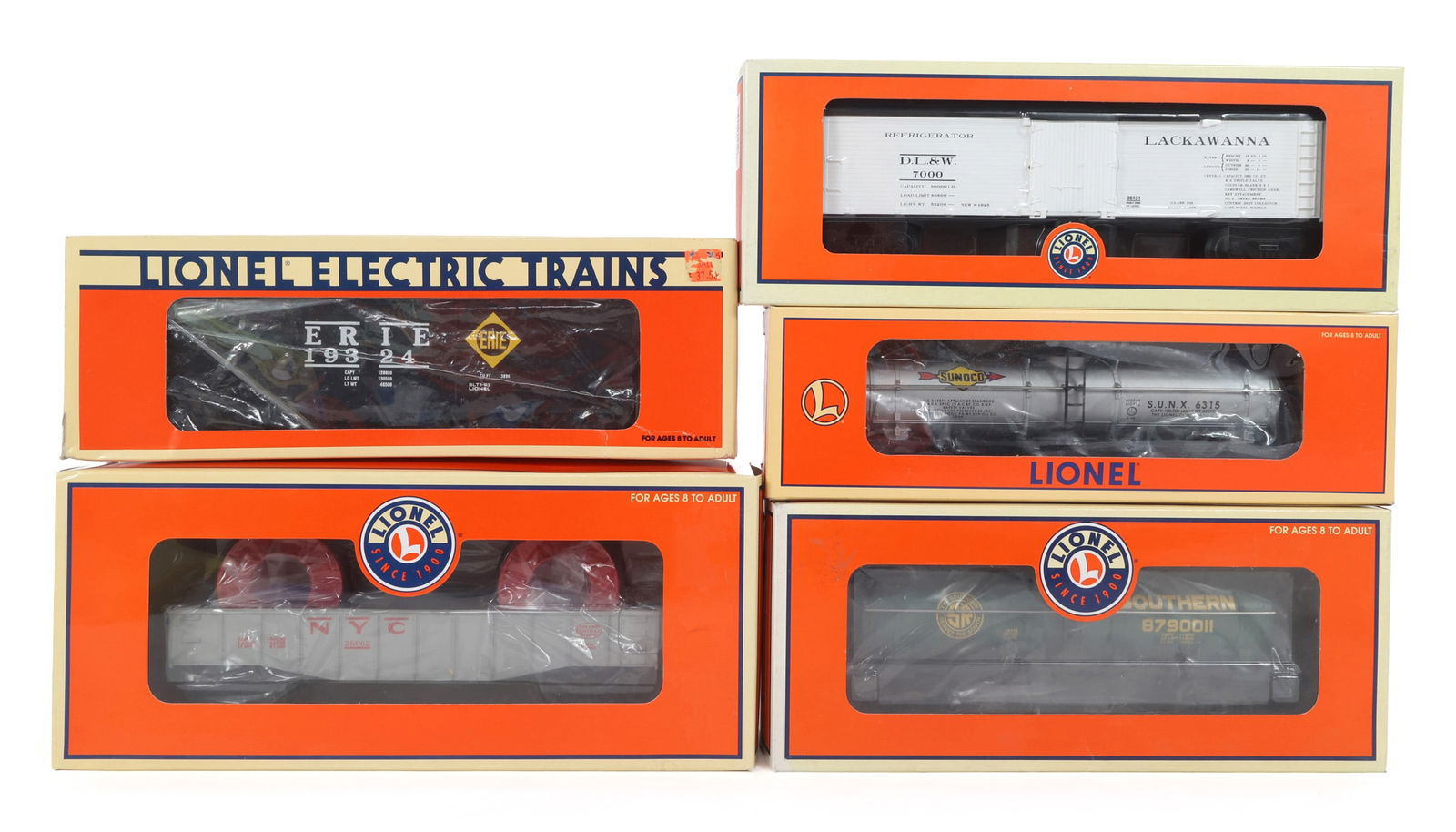 LIONEL O GAUGE TRAIN CARS - LOT OF 5 (1 of 2)