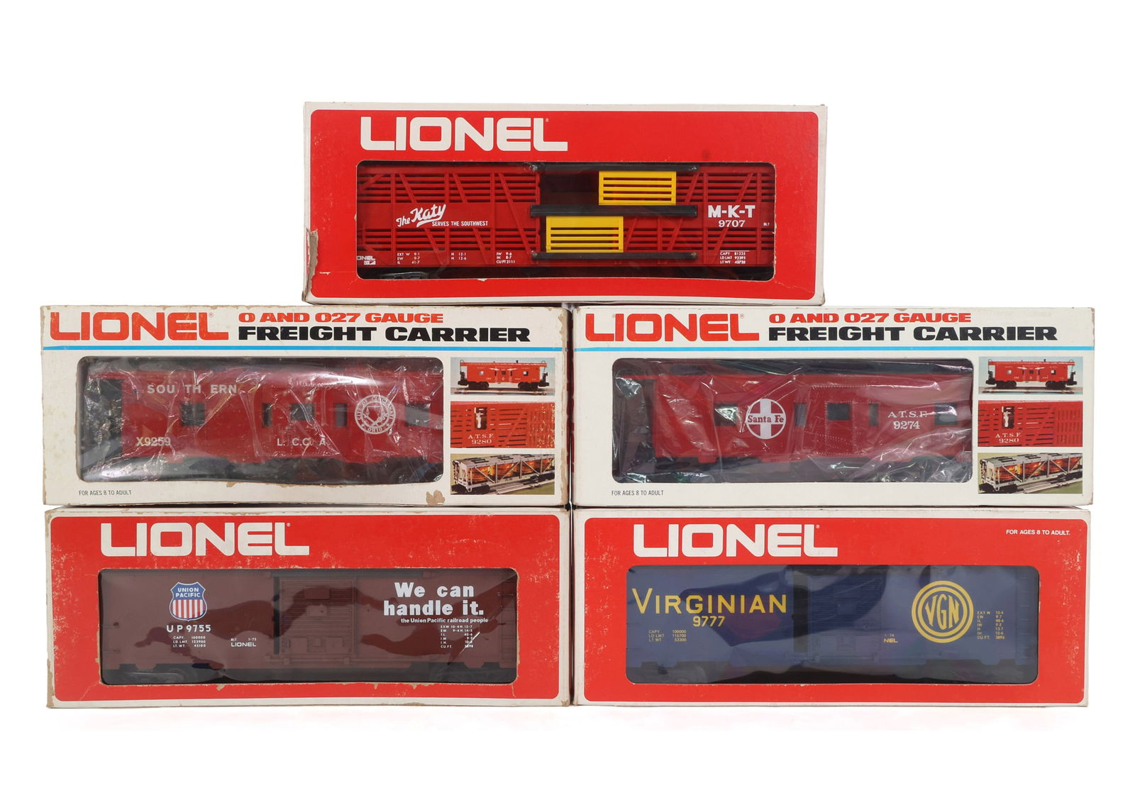 LIONEL O GAUGE TRAIN CARS - LOT OF 5 (1 of 2)