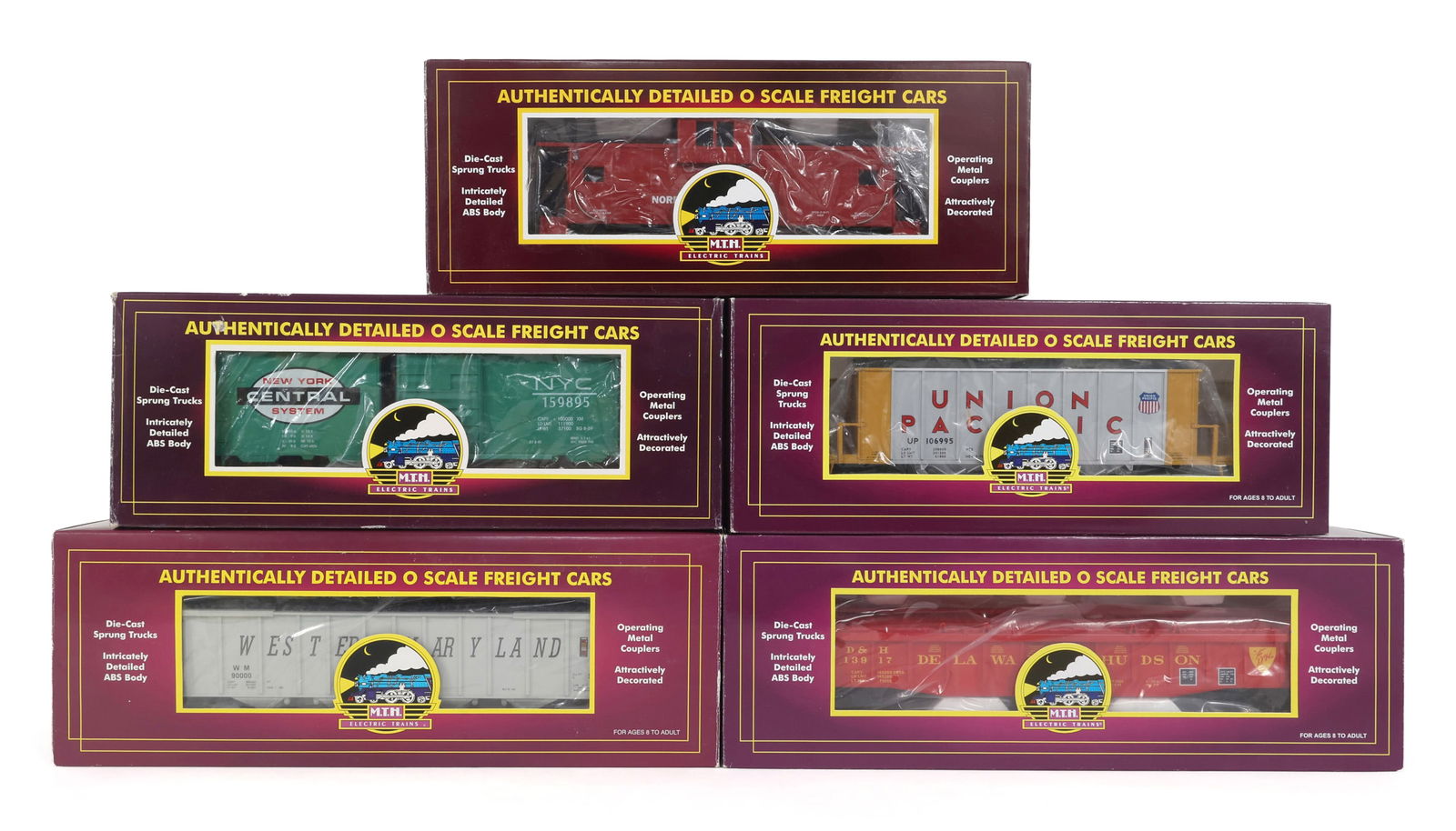 MTH O GAUGE TRAIN CARS - LOT OF 5 (1 of 2)