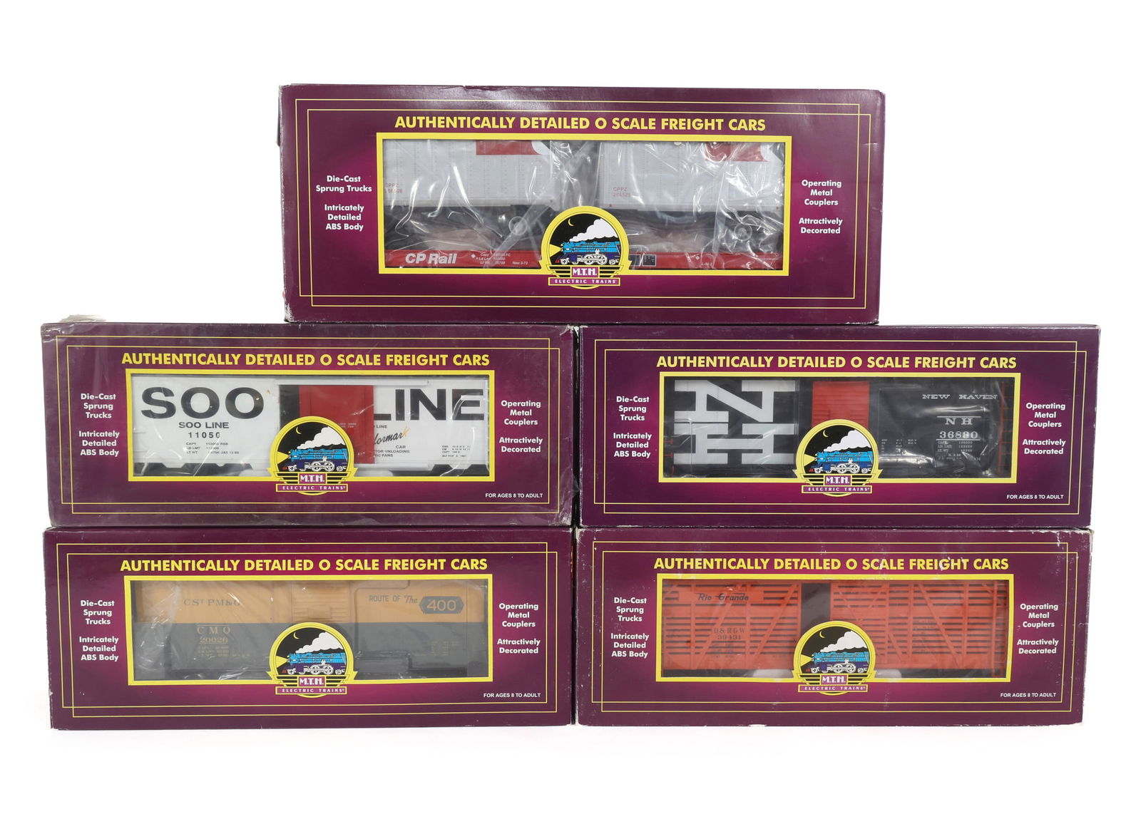 MTH O GAUGE TRAIN CARS - LOT OF 5 (1 of 2)