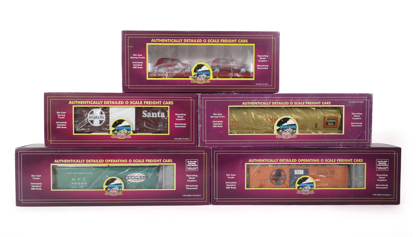 MTH O GAUGE TRAIN CARS - LOT OF 5 (1 of 2)