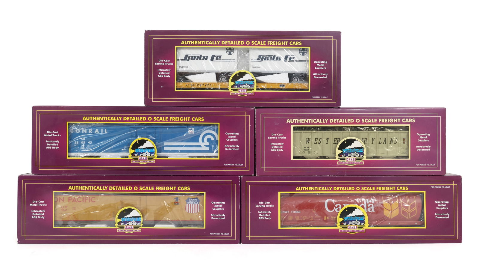 MTH O GAUGE TRAIN CARS - LOT OF 5 (1 of 2)