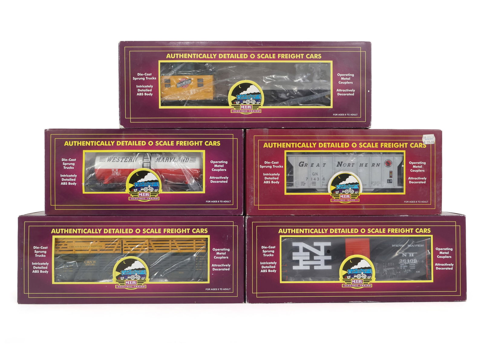 MTH O GAUGE TRAIN CARS - LOT OF 5 (1 of 2)