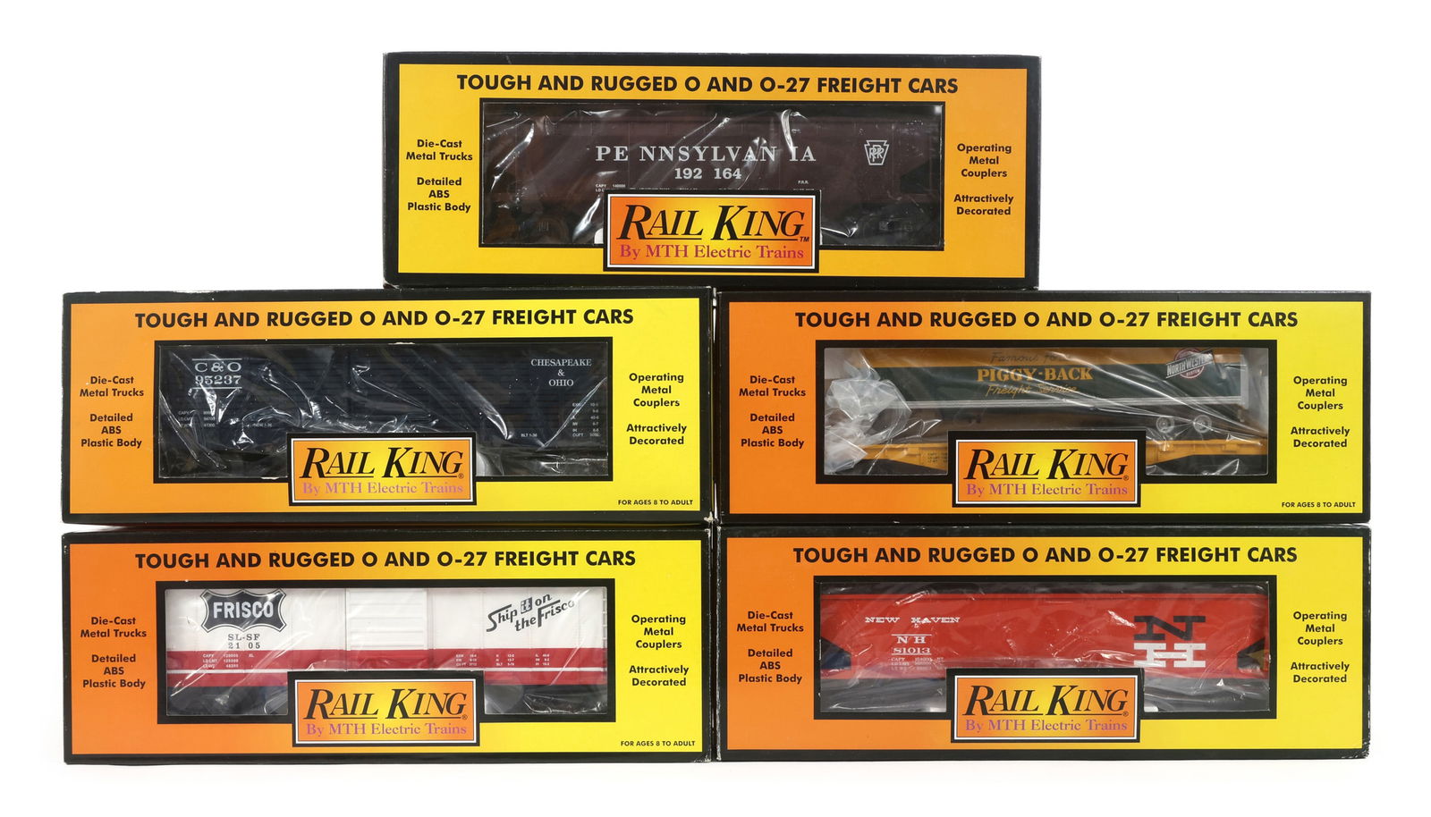 MTH RAIL KING O GAUGE TRAIN CARS - LOT OF 5 (1 of 2)