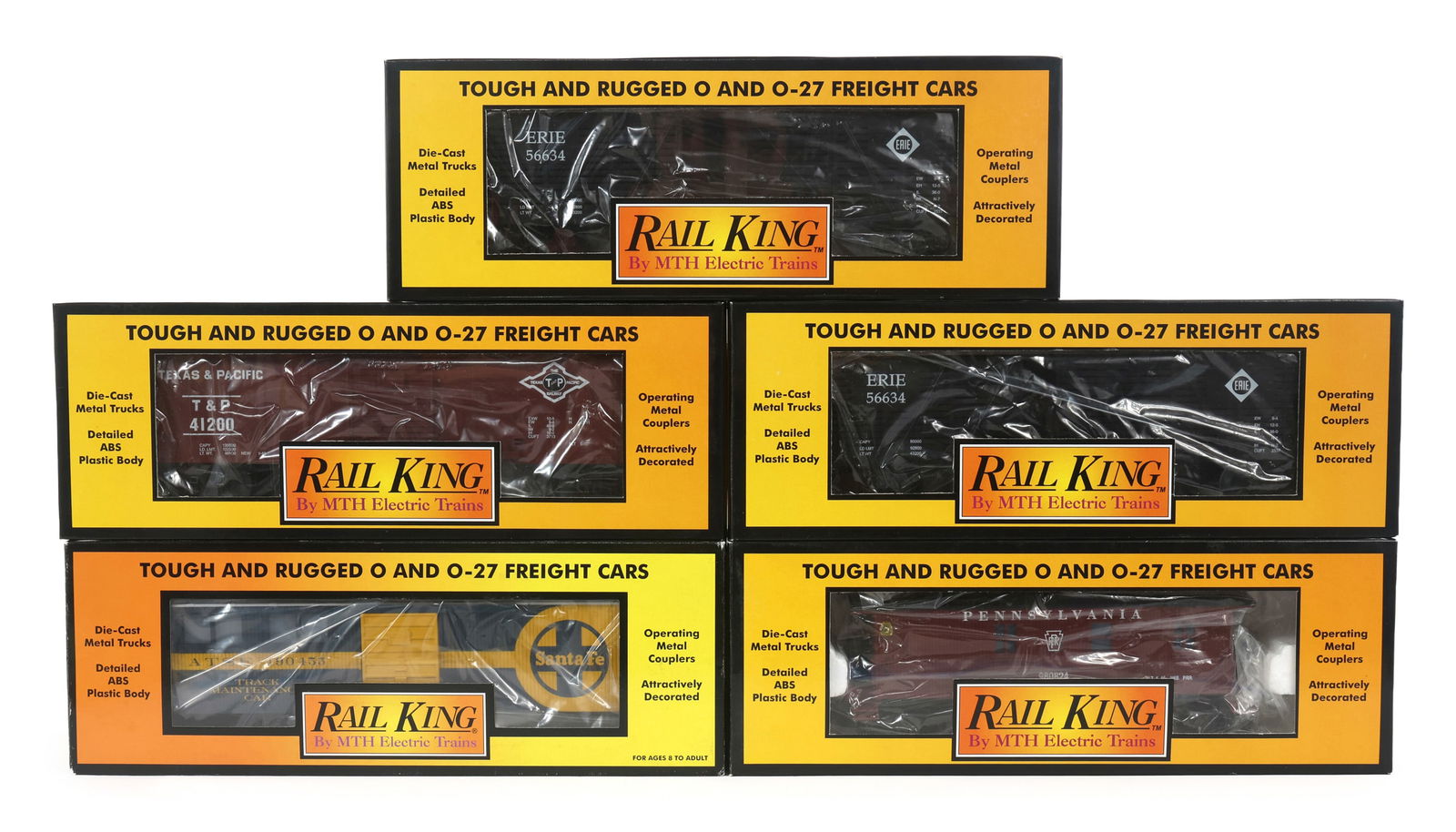 MTH RAIL KING O GAUGE TRAIN CARS - LOT OF 5 (1 of 2)