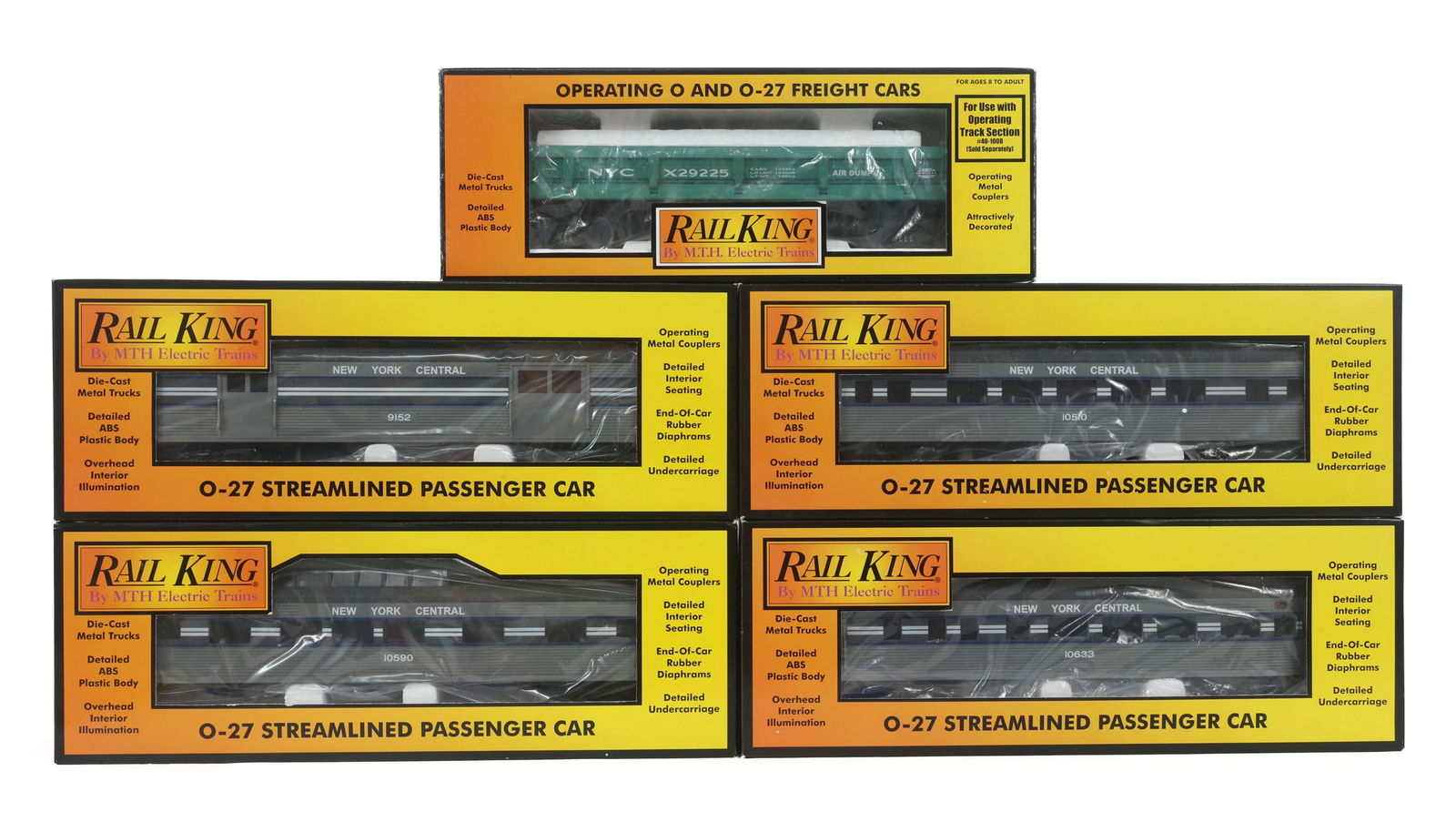 MTH RAIL KING O GAUGE TRAIN CARS - LOT OF 5 (1 of 2)