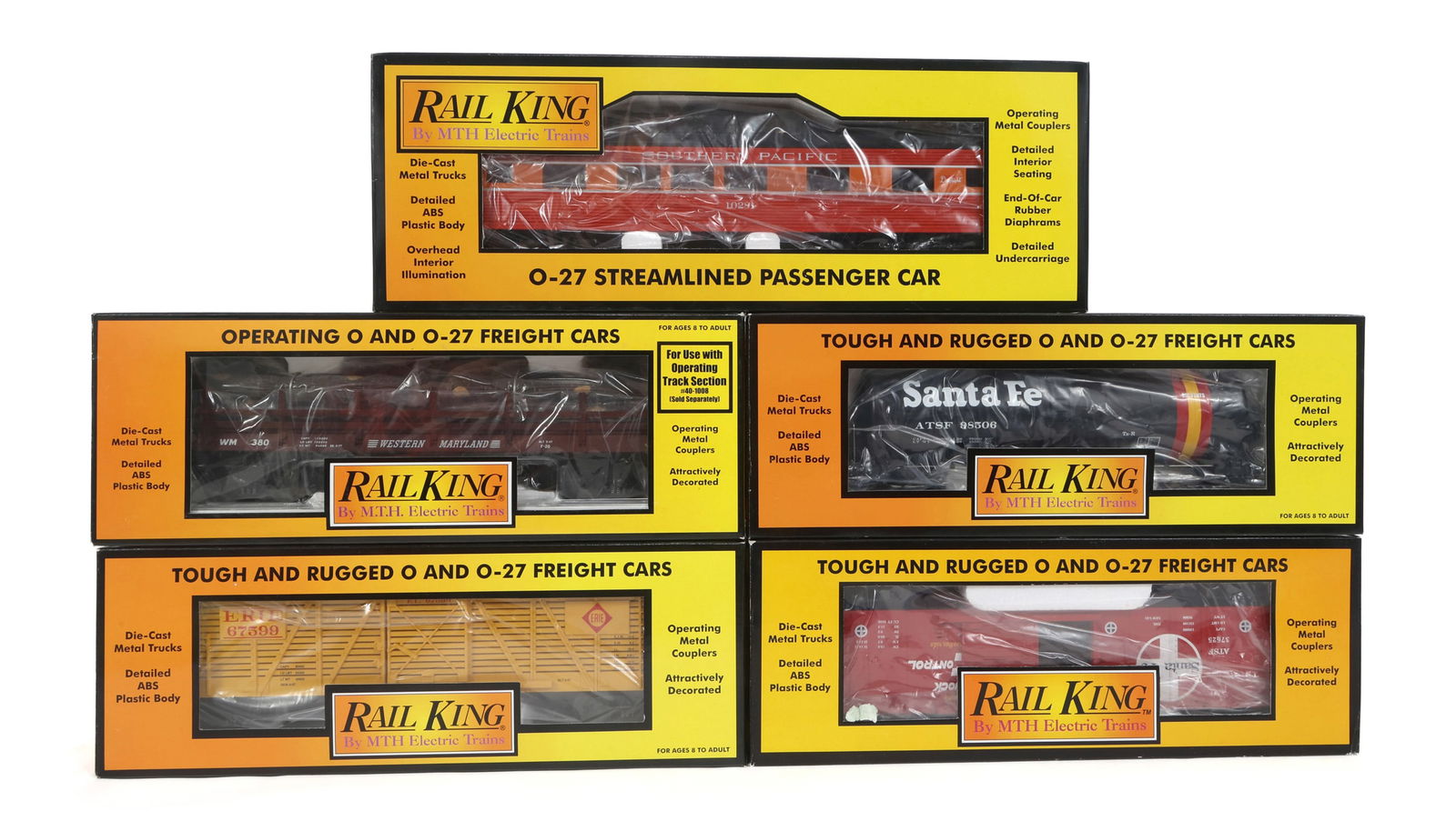 MTH RAIL KING O GAUGE TRAIN CARS - LOT OF 5 (1 of 2)