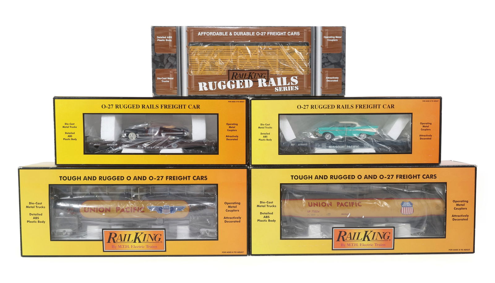 MTH RAIL KING O GAUGE TRAIN CARS - LOT OF 5 (1 of 2)