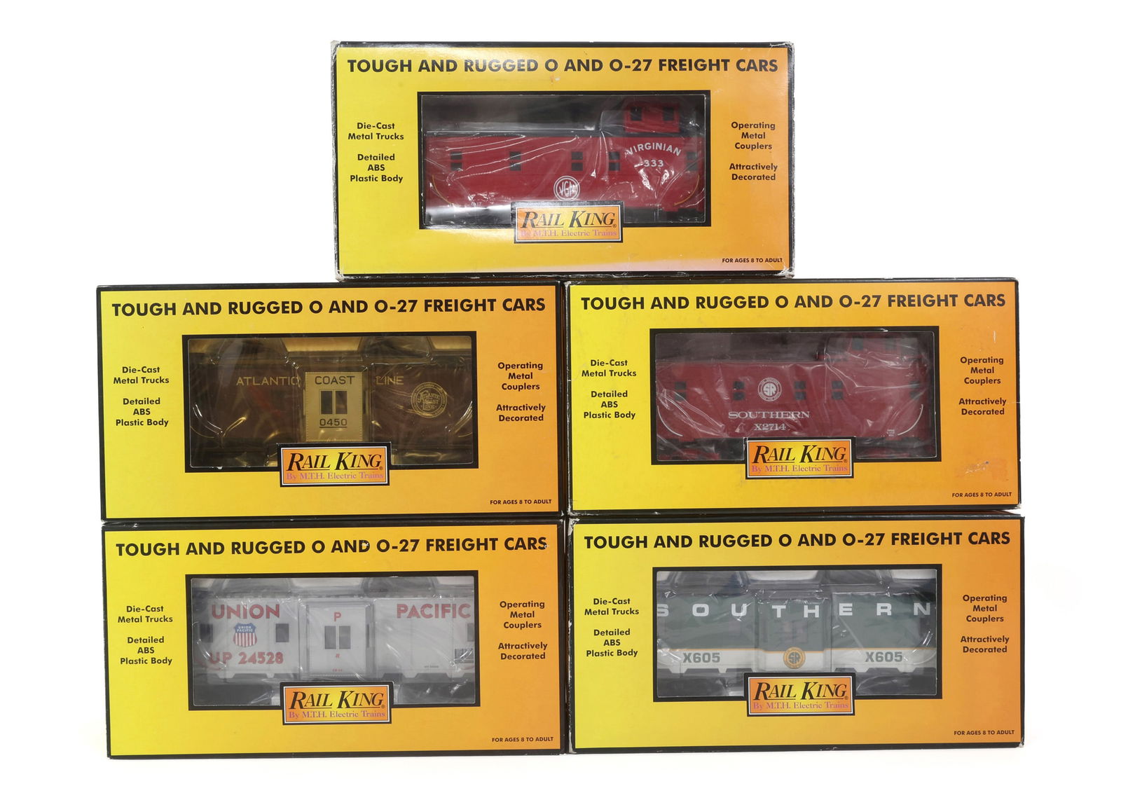 MTH RAIL KING O GAUGE TRAIN CARS - LOT OF 5 (1 of 2)