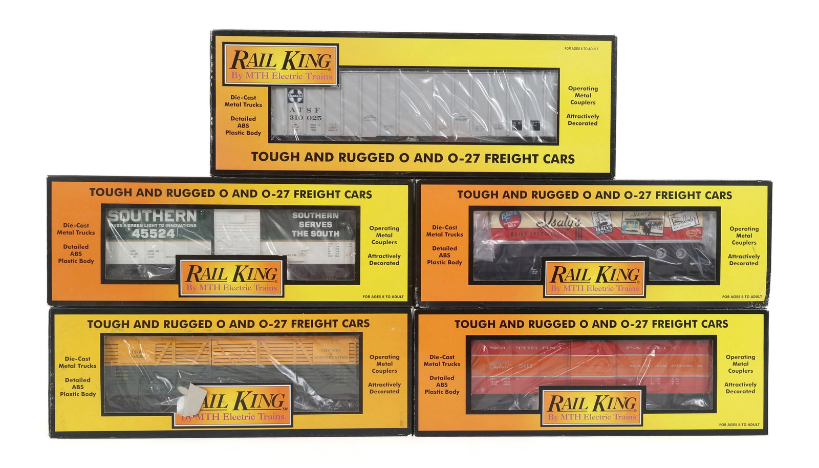 MTH RAIL KING O GAUGE TRAIN CARS - LOT OF 5: Important Shipping Note - Please Read: LiveAuctioneers now requires all auctioneers to offer their "LiveShipping" service. Auctioneers no longer have the option to disable LiveShipping on their auctio