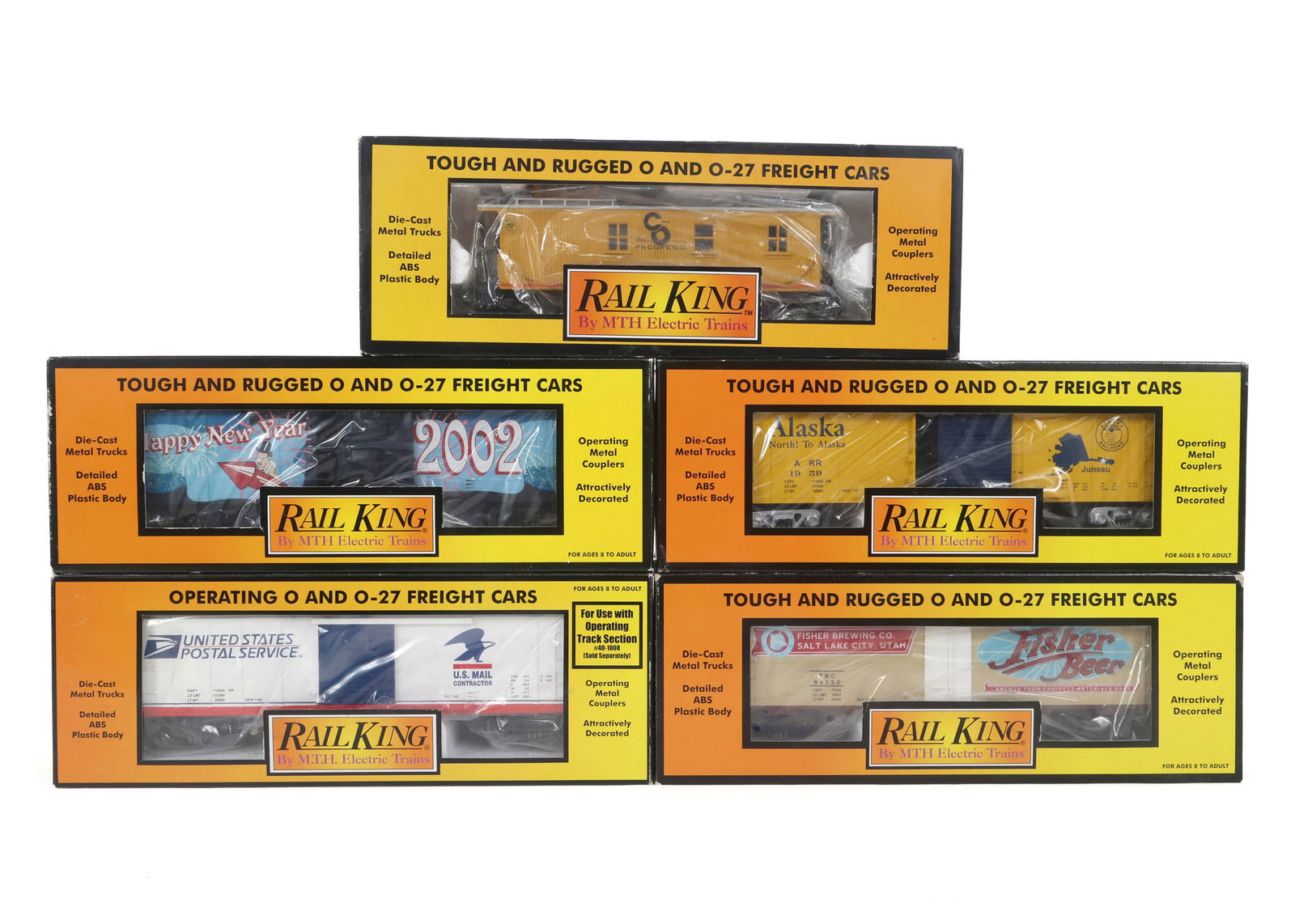 MTH RAIL KING O GAUGE TRAIN CARS - LOT OF 5 (1 of 2)