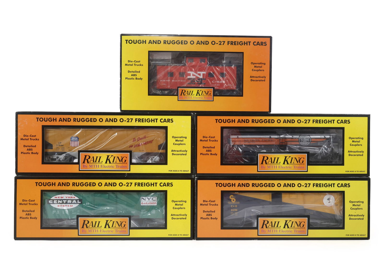 MTH RAIL KING O GAUGE TRAIN CARS - LOT OF 5 (1 of 2)