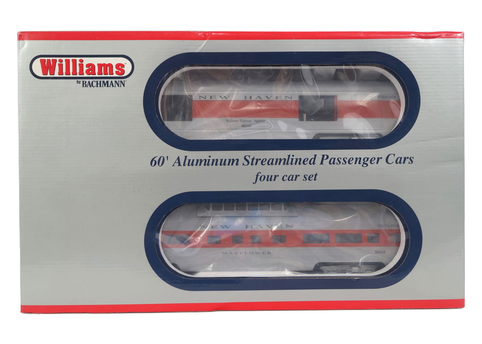 WILLIAMS O GAUGE STREAMLINER CARS 4-PIECE TRAIN SET (1 of 2)