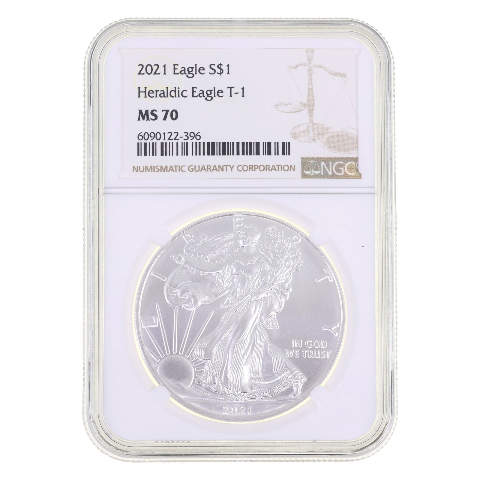 2021 US .999 SILVER HERALDIC EAGLE T-1 $1 COIN NGC MS70 (1 of 2)