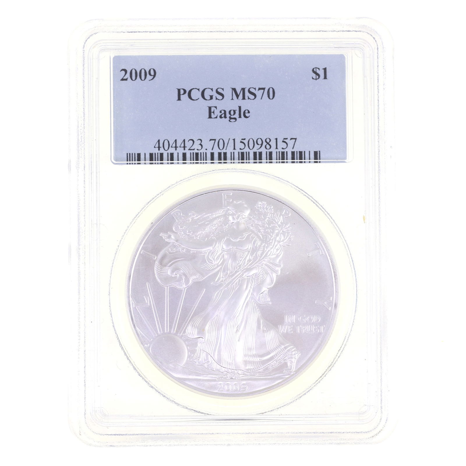 2009 US .999 SILVER EAGLE $1 COIN PCGS MS 70 (1 of 2)