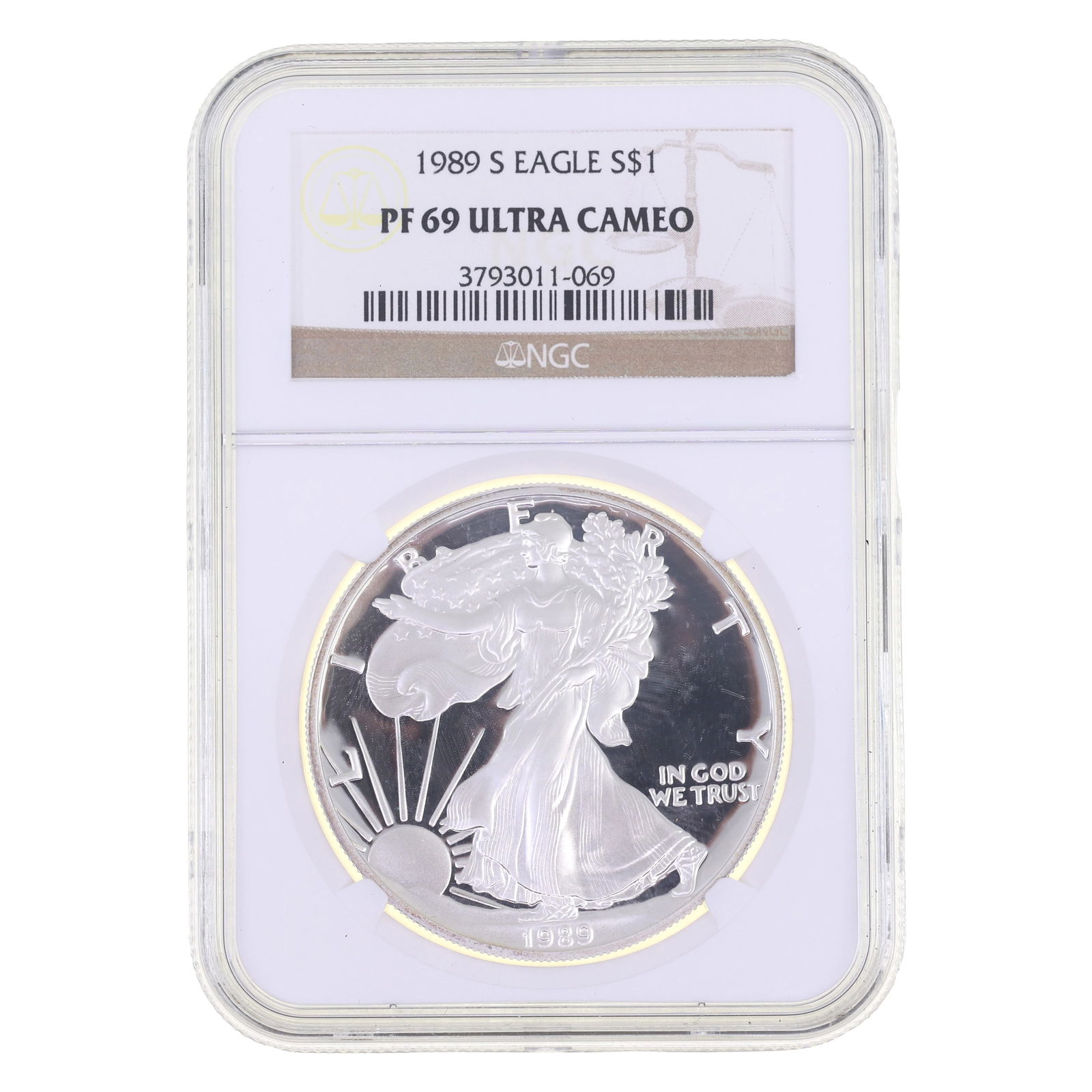 1989 US .999 SILVER EAGLE $1 COIN NGC PF 69 ULTRA CAMEO (1 of 2)