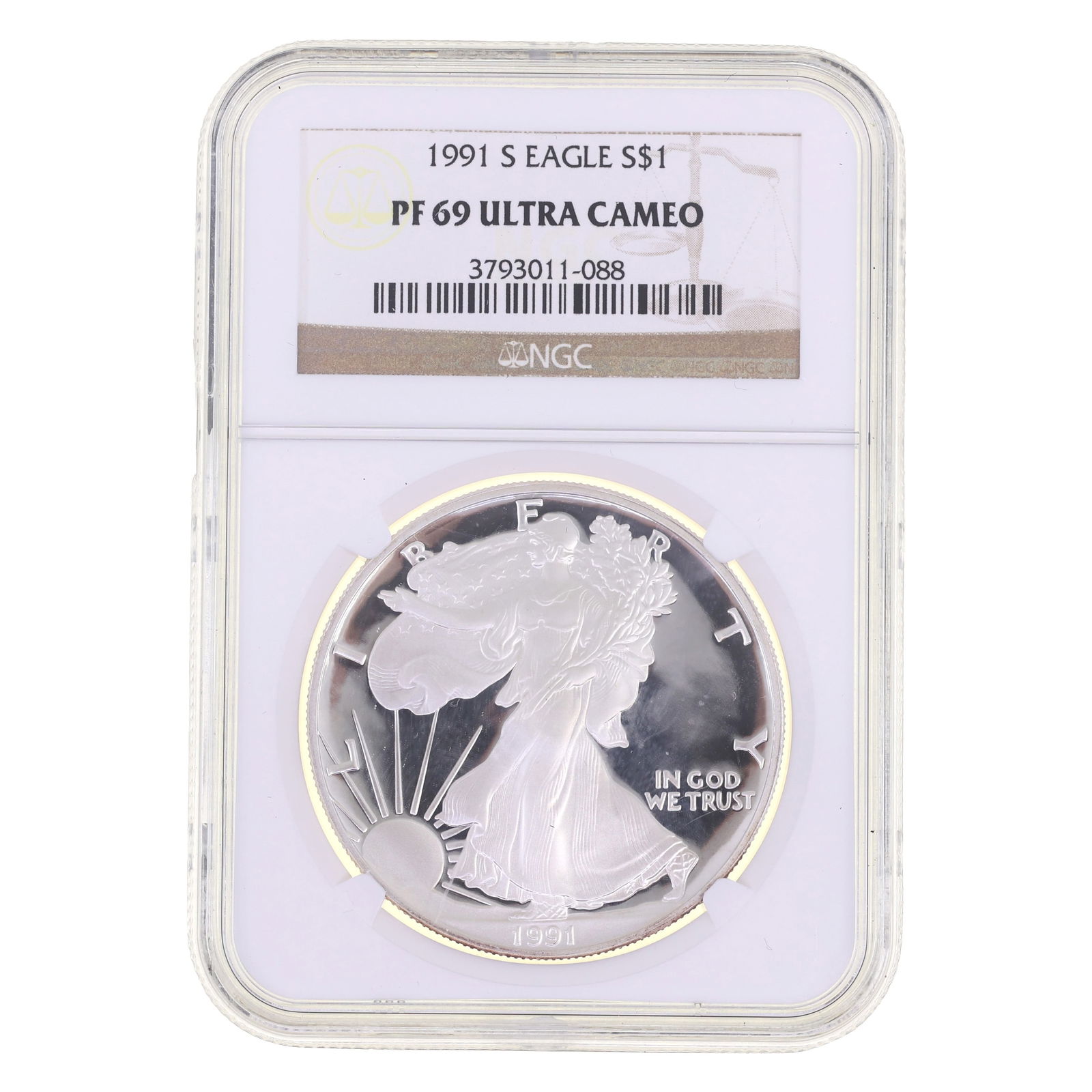 1991-S US SILVER EAGLE $1 COIN NGC PF69 ULTRA CAMEO (1 of 2)