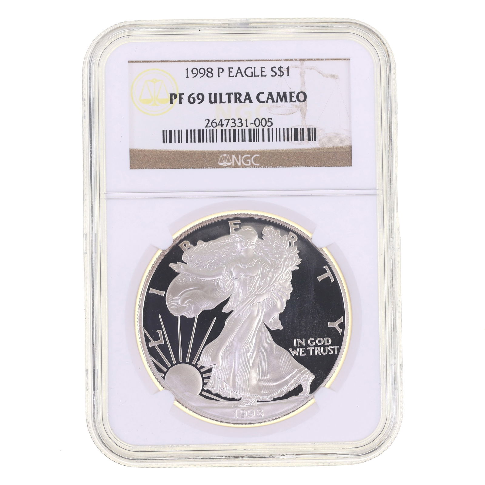 1998-P US SILVER EAGLE $1 COIN NGC PF69 ULTRA CAMEO (1 of 2)
