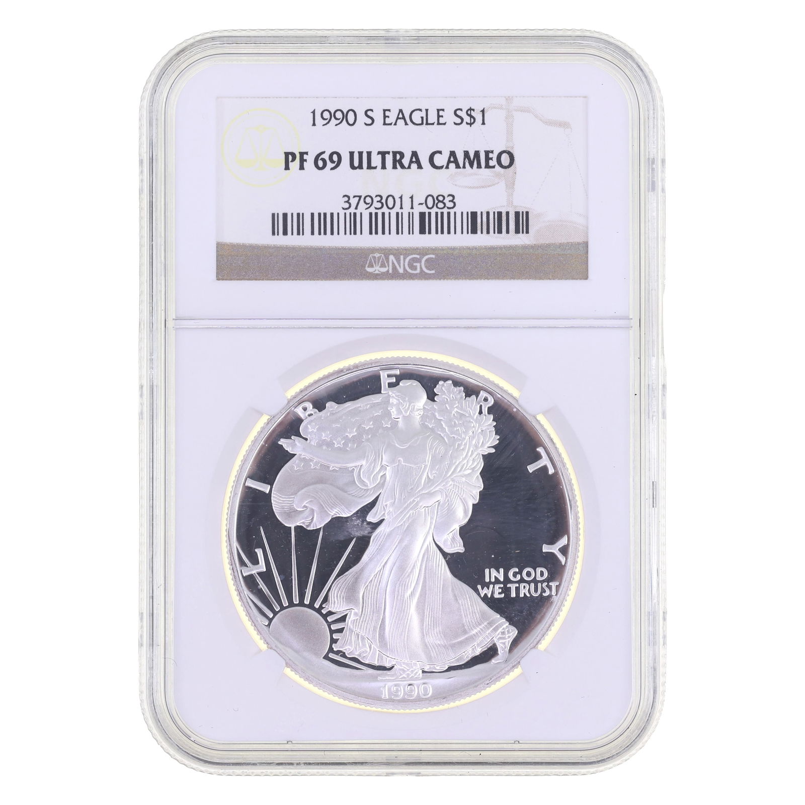1990 US .999 SILVER EAGLE $1 COIN NGC PF 69 ULTRA CAMEO (1 of 2)
