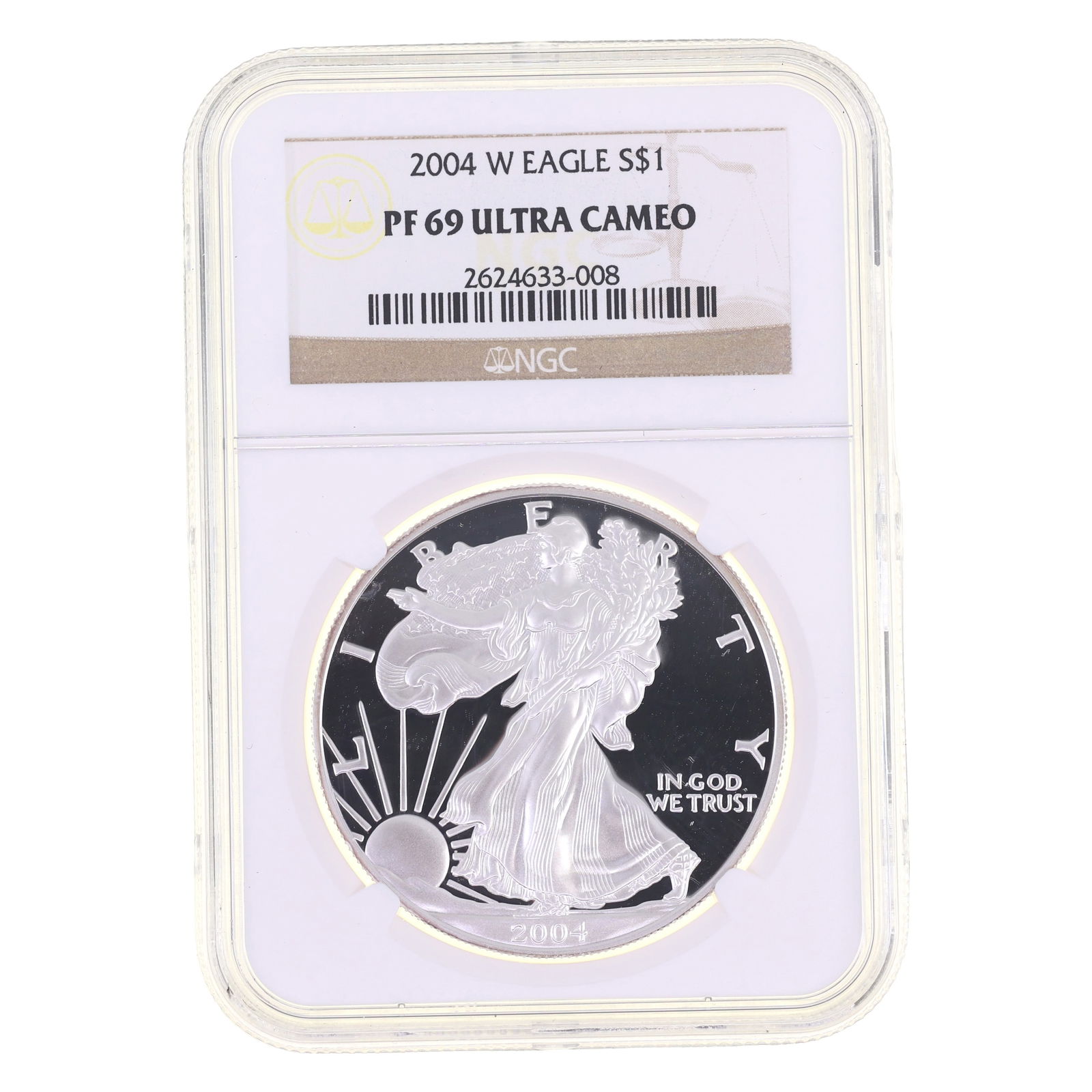 2004-W US SILVER EAGLE $1 COIN NGC PF69 ULTRA CAMEO (1 of 2)