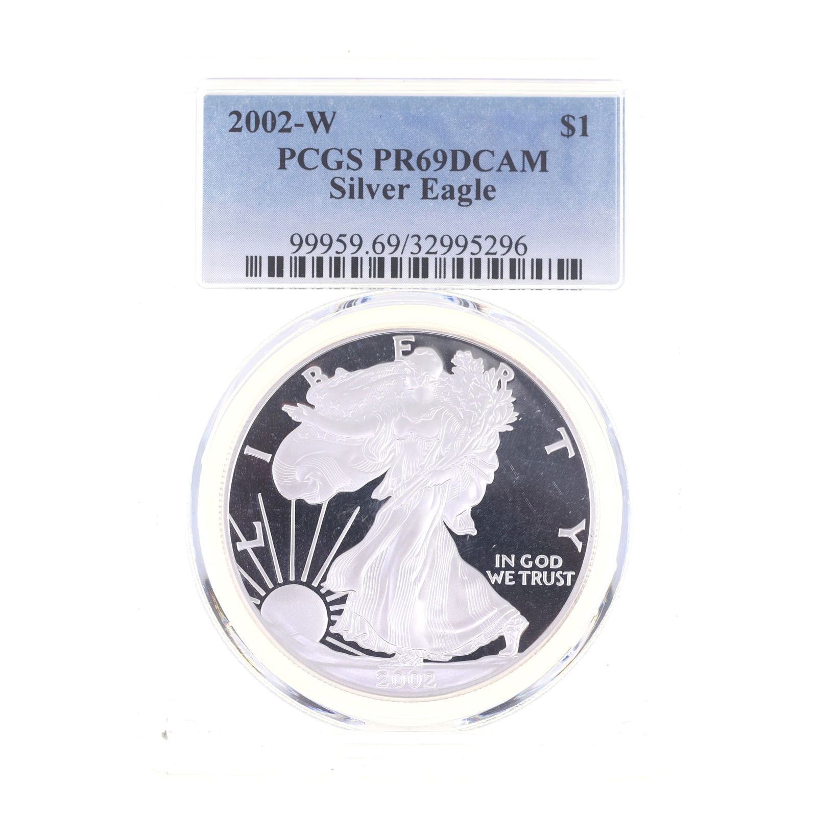 2002-W US .999 SILVER EAGLE $1 COIN PCGS PR 69 DCAM (1 of 2)